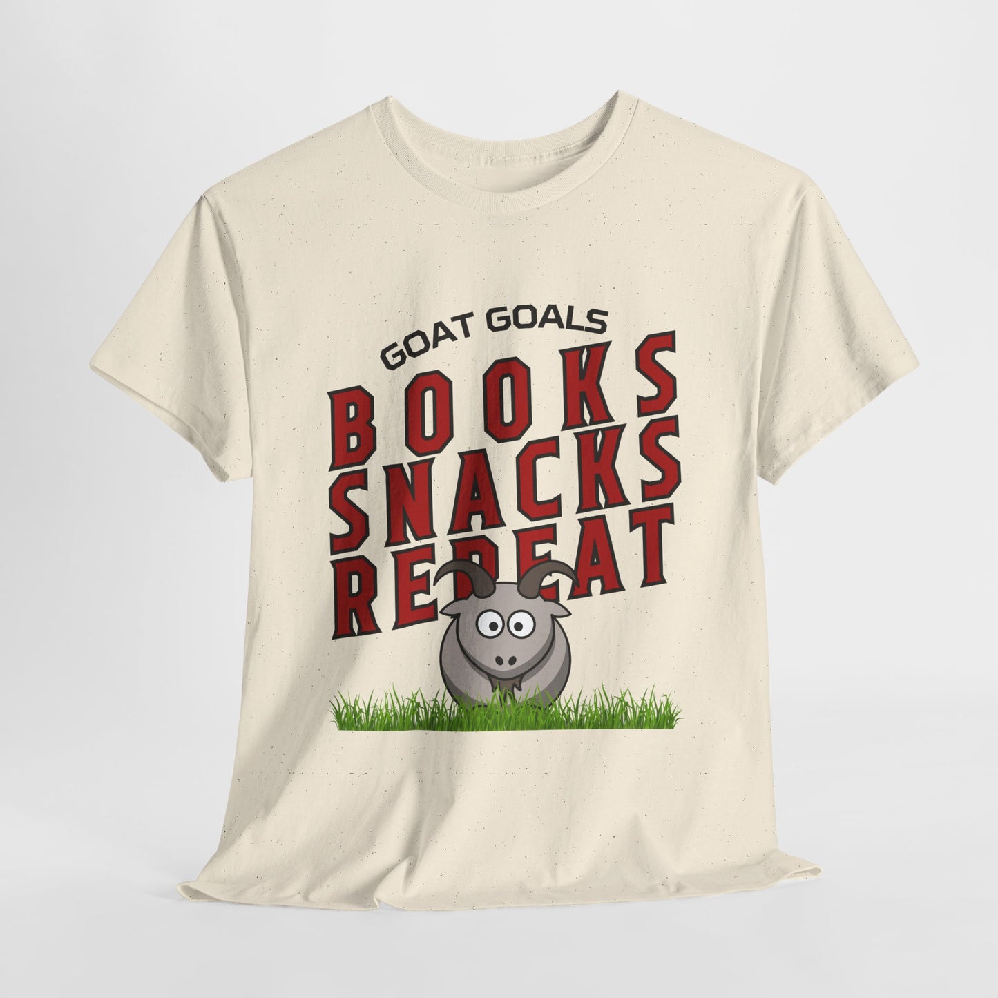 Teen/Adult Unisex – Goat Goals Books Snacks Repeat Tee