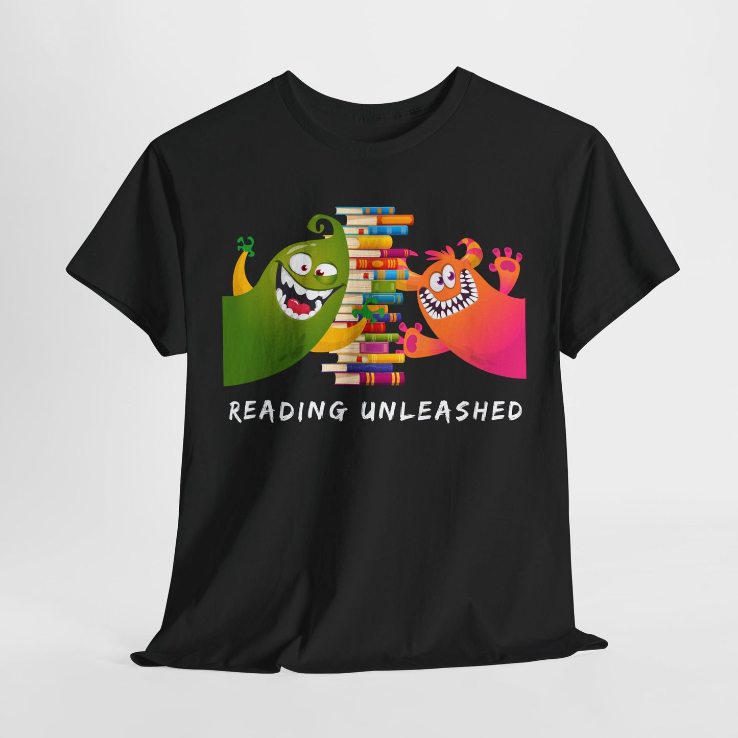 Teen/Adult Unisex “Reading Unleashed” Tee – Bold Book Lover Shirt for Wild Readers & Literacy Advocates