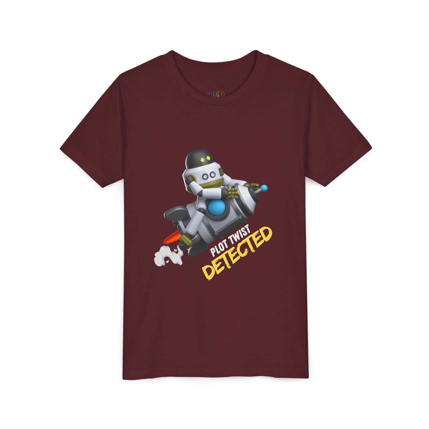 Youth Plot Twist Detected Tee β Rocket-Bot Shirt for Curious Readers For kids who zoom through stories and spot every twist!