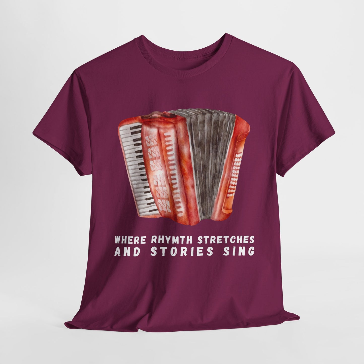 Teen/Adult Unisex Where Rhythm Stretches and Stories Sing Tee