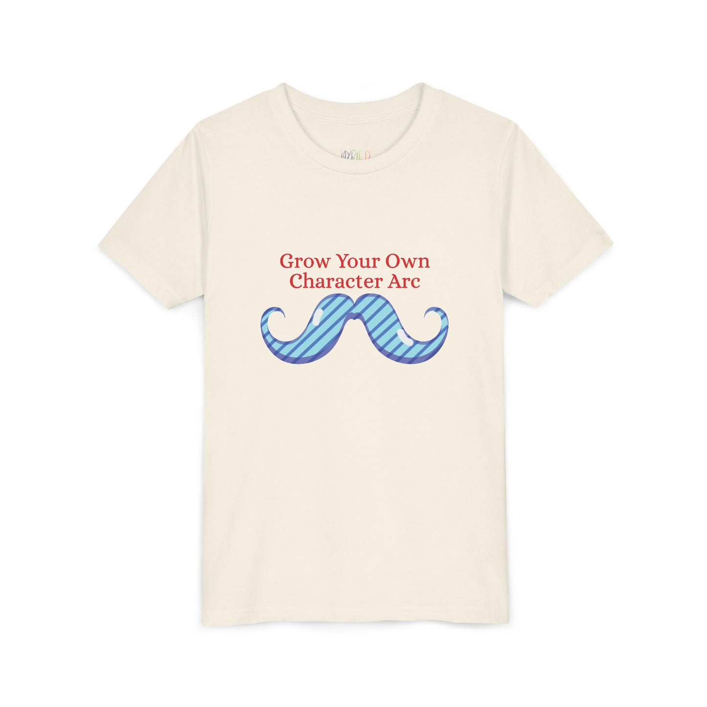 Youth Grow Your Own Character Arc Tee – Funny Gift for Young Bookworms & Budding Writers, A little wisdom... with a twisty mustache!