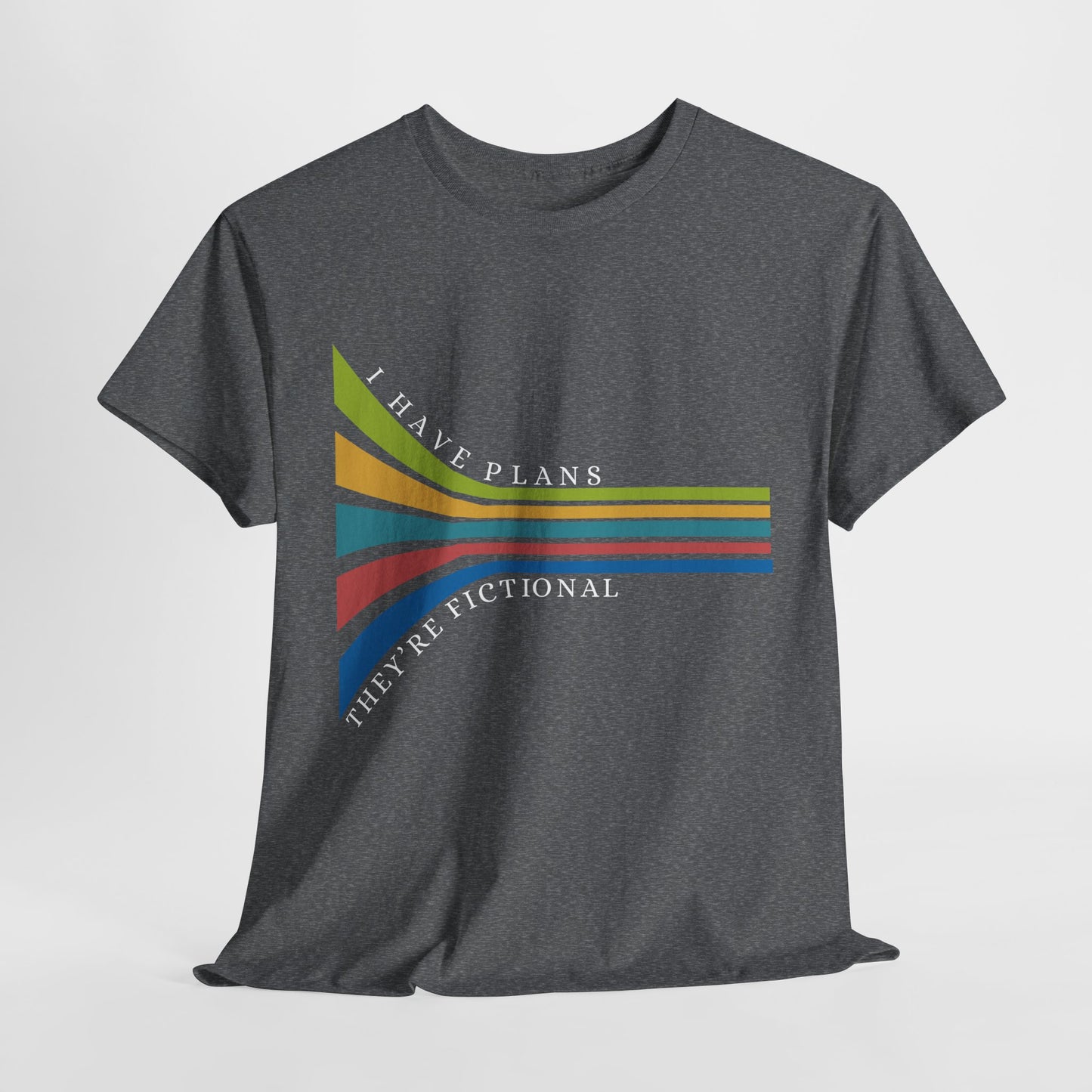 Teen/Adult Unisex I Have Plans – They’re Fictional Tee – Introvert Humor for Book-Loving Souls