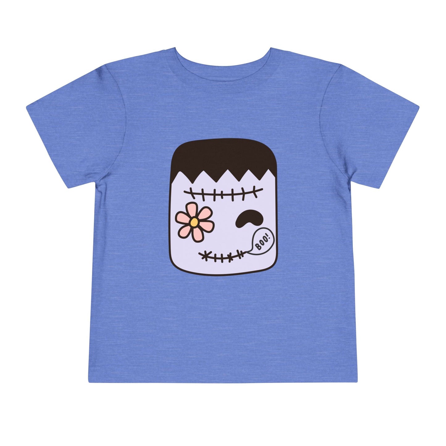 Toddler T-Shirt – Cute Boo Frankenstein Design, Halloween Toddler Tee Printify