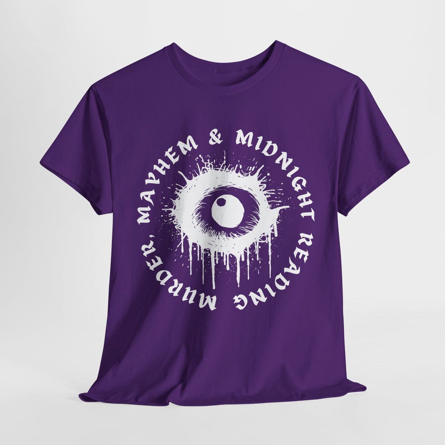 Teen/Adult Unisex Mayhem & Midnight Reading T-Shirt – Horror Eye Graphic Tee