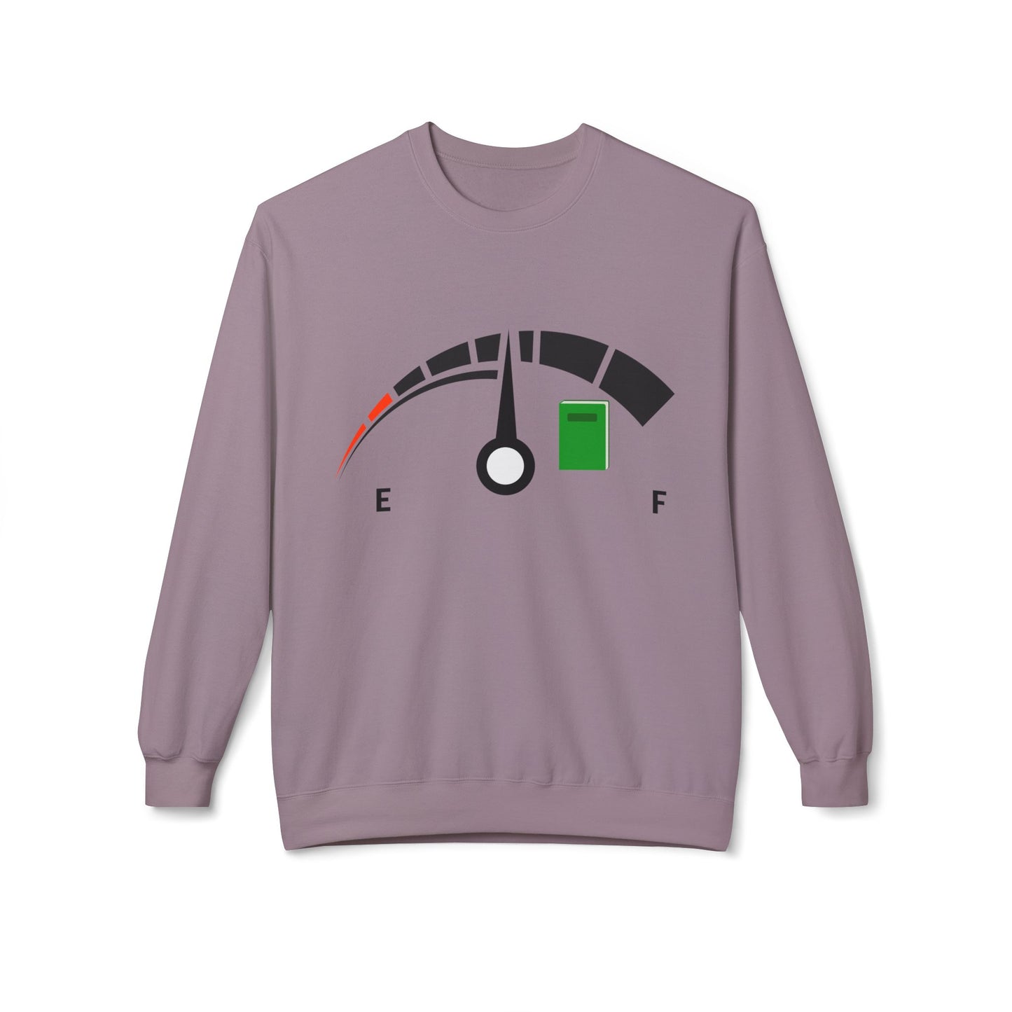 Teen/Adult Unisex Running on Books Sweatshirt – Fuel Gauge Reader Crewneck