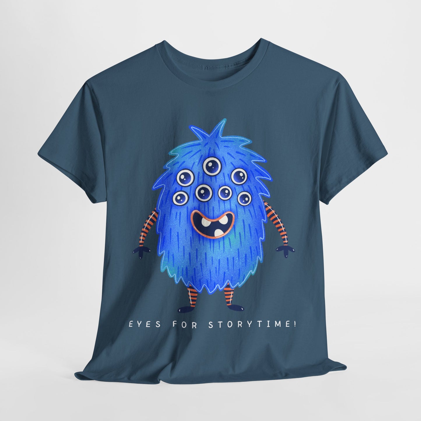 Teen/Adult Unisex “Eyes for Storytime!” Tee – Funny Multi-Eyed Monster Shirt for Readers, Teachers & Lit Lovers