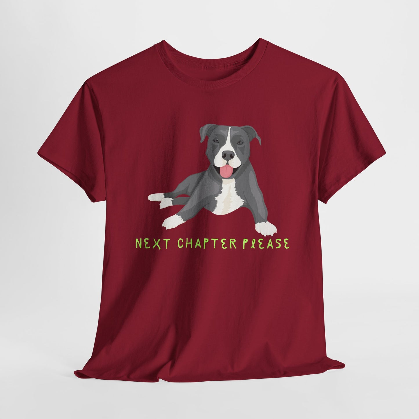 Teen/Adult Unisex Next Chapter Please Tee – Calm Pup, Curious Heart