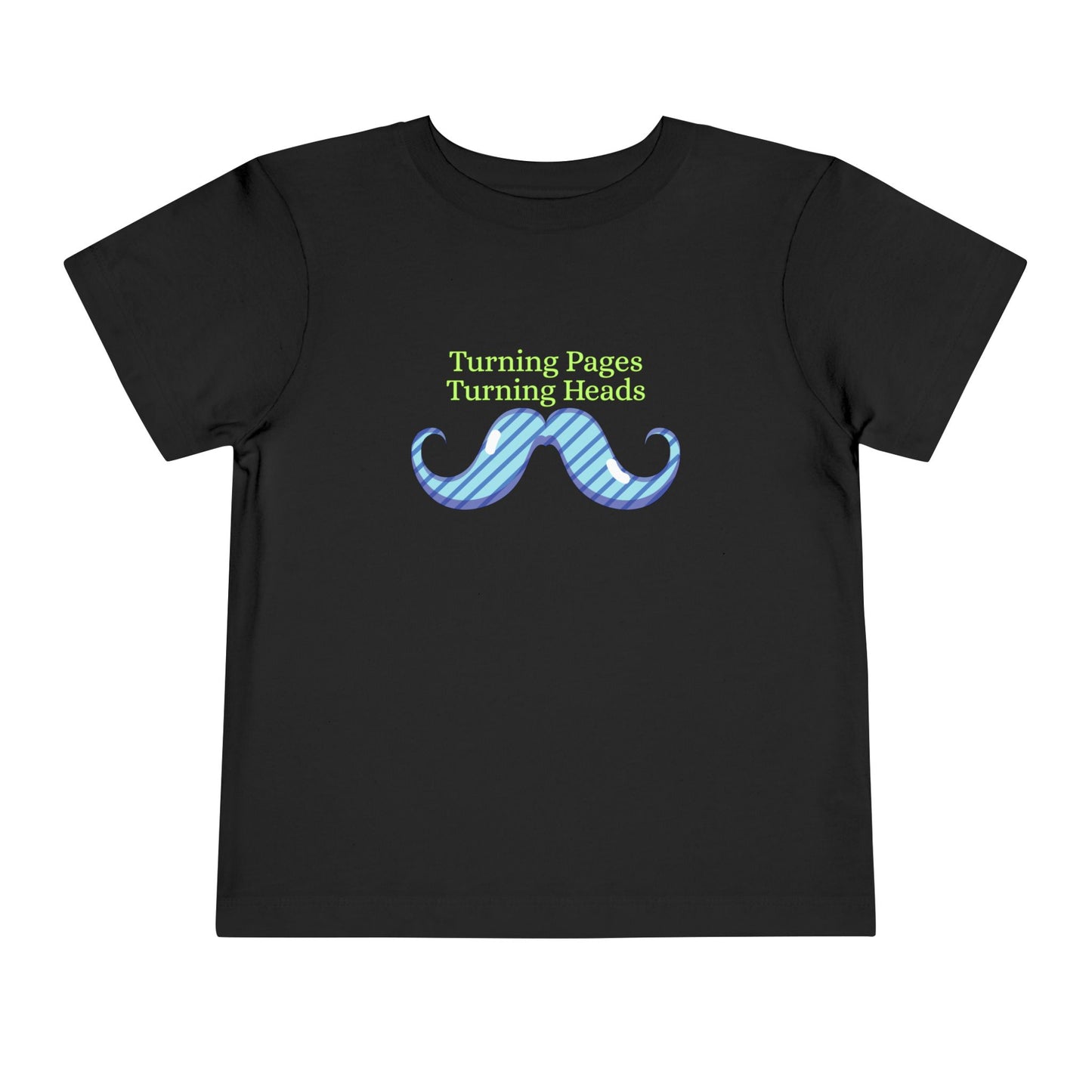 Toddler Turning Pages Tee β Funny Mustache Shirt for Bookish Kids