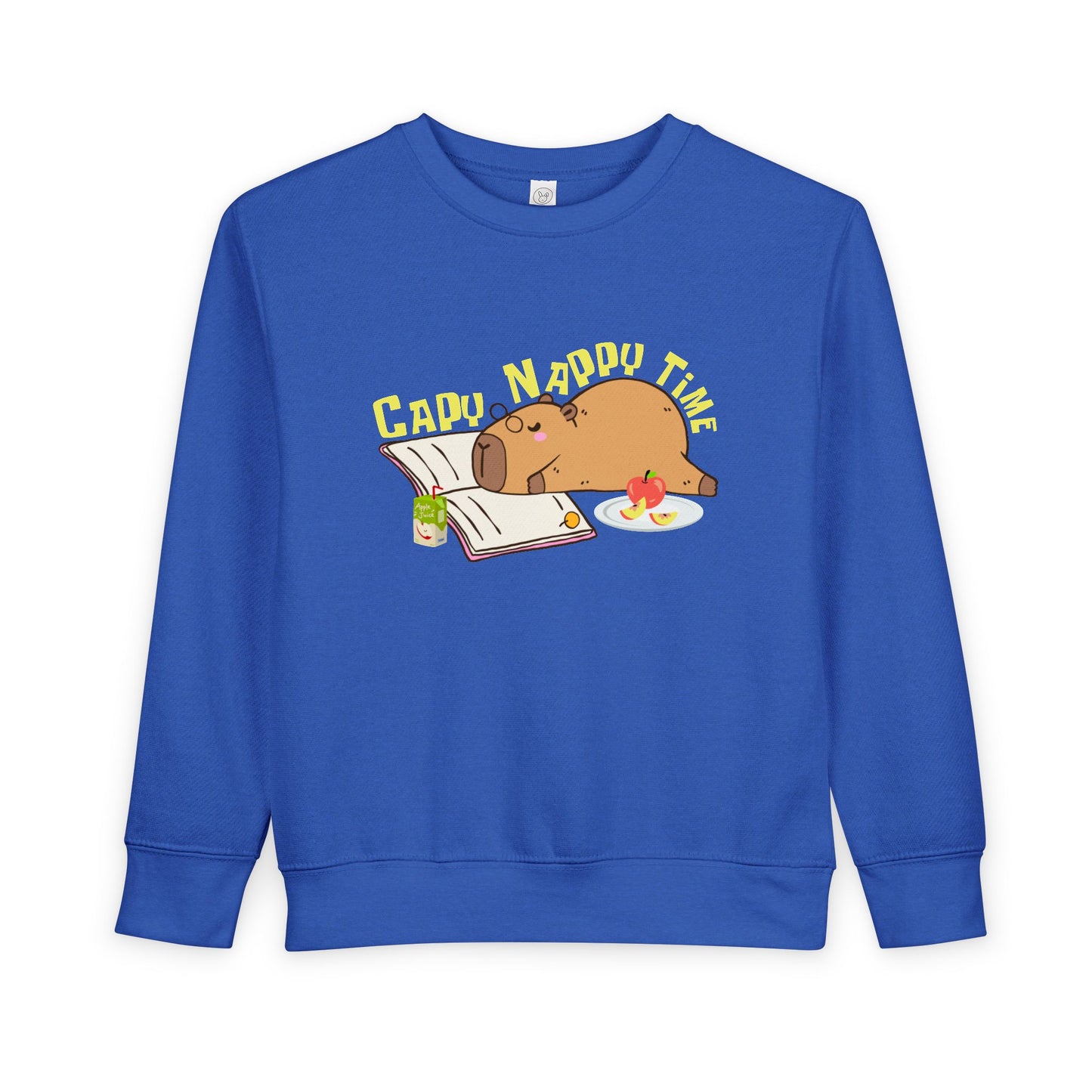 Toddler Capy Nappy Time Sweatshirt – Funny Capybara Reading Crewneck for Book-Loving Kids