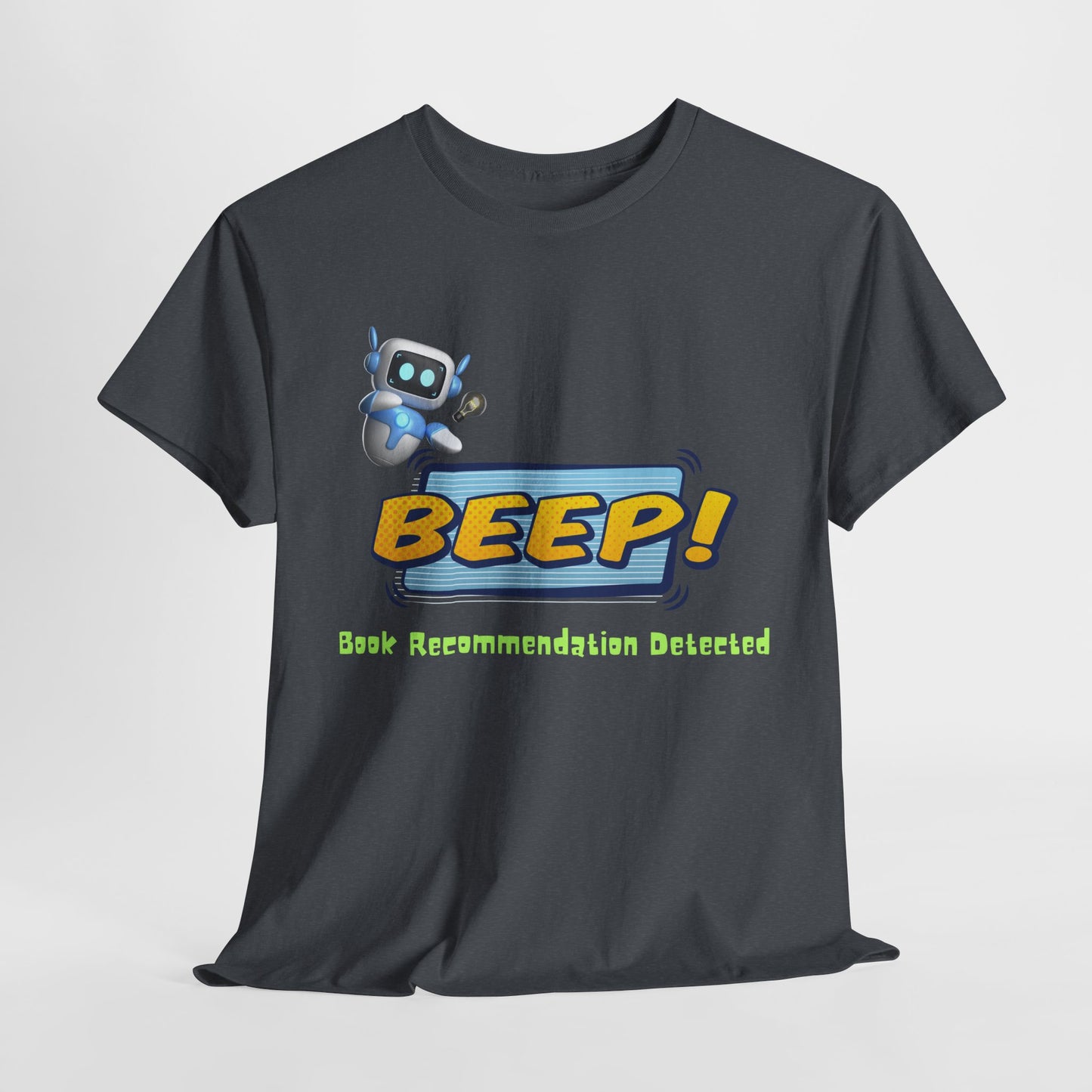 Teen/Adult Unisex BEEP! Book Recommendation Detected Tee – A Geeky-Cool Gift for Readers Who Share the Love