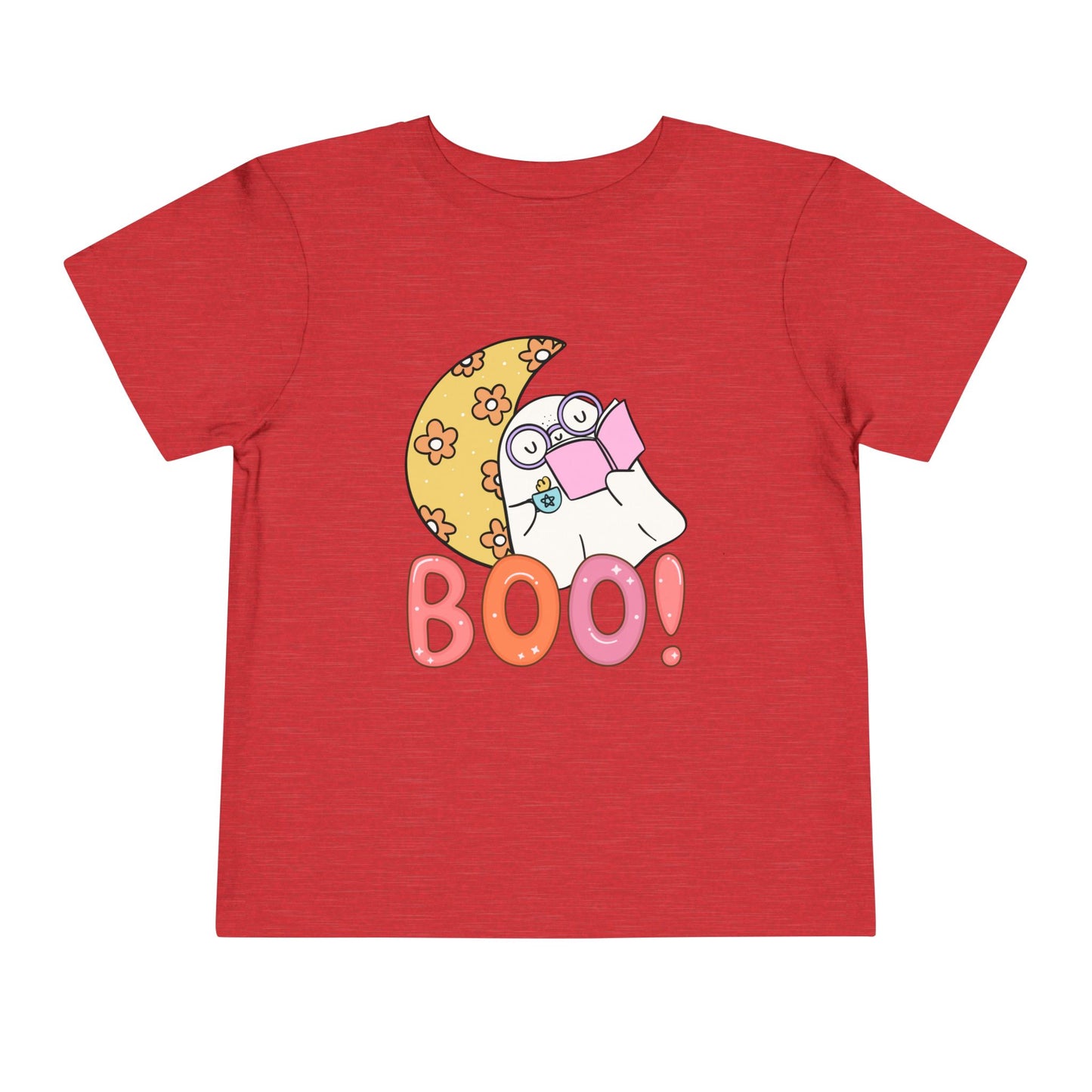 Toddler Halloween "Boo!" Ghost Reader Tee β Spooky Cute Bookish Shirt