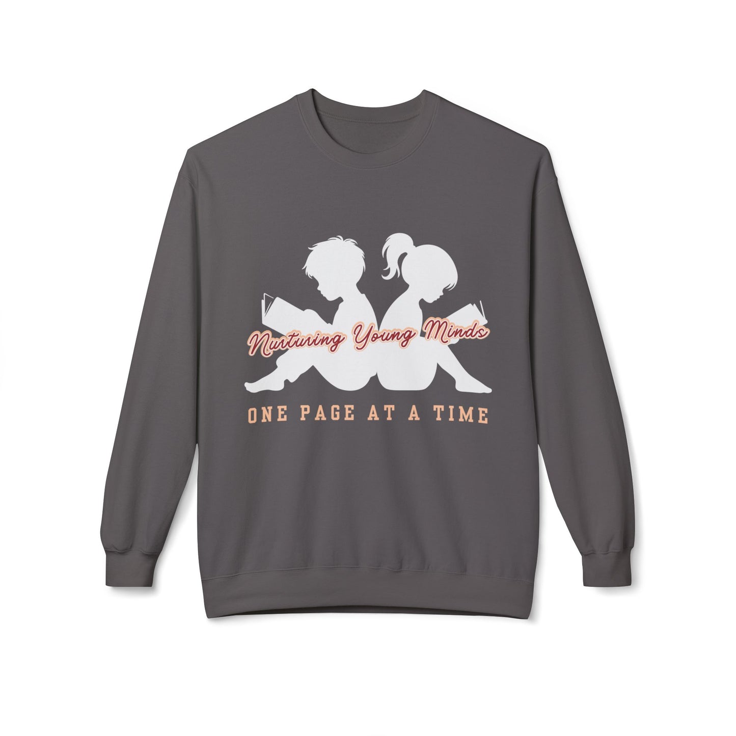 Teen/Adult Unisex Nurturing Young Minds Sweatshirt – One Page at a Time Teacher Crewneck