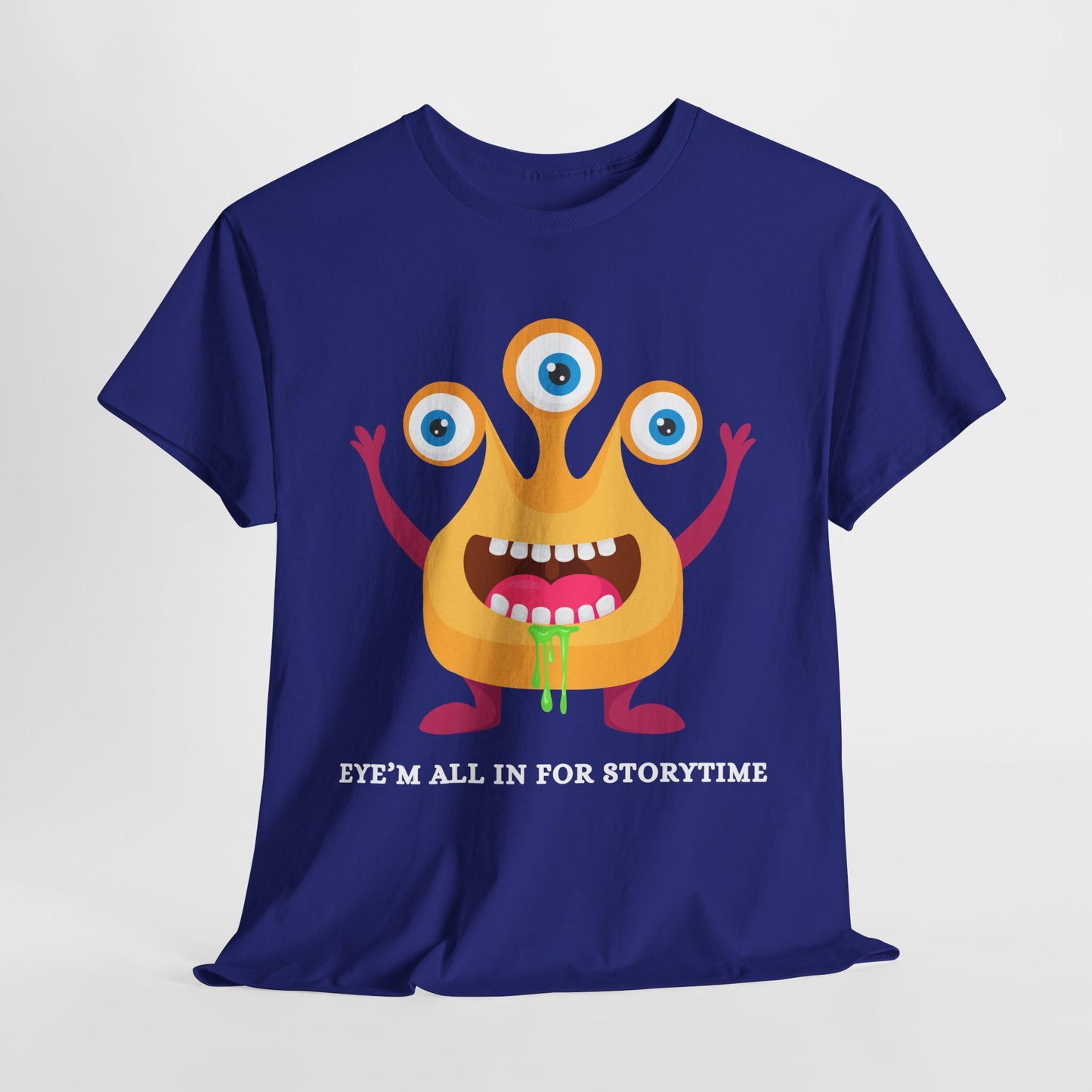 Teen/Adult Unisex Eye’m All In for Storytime – Funny Monster Book Tee