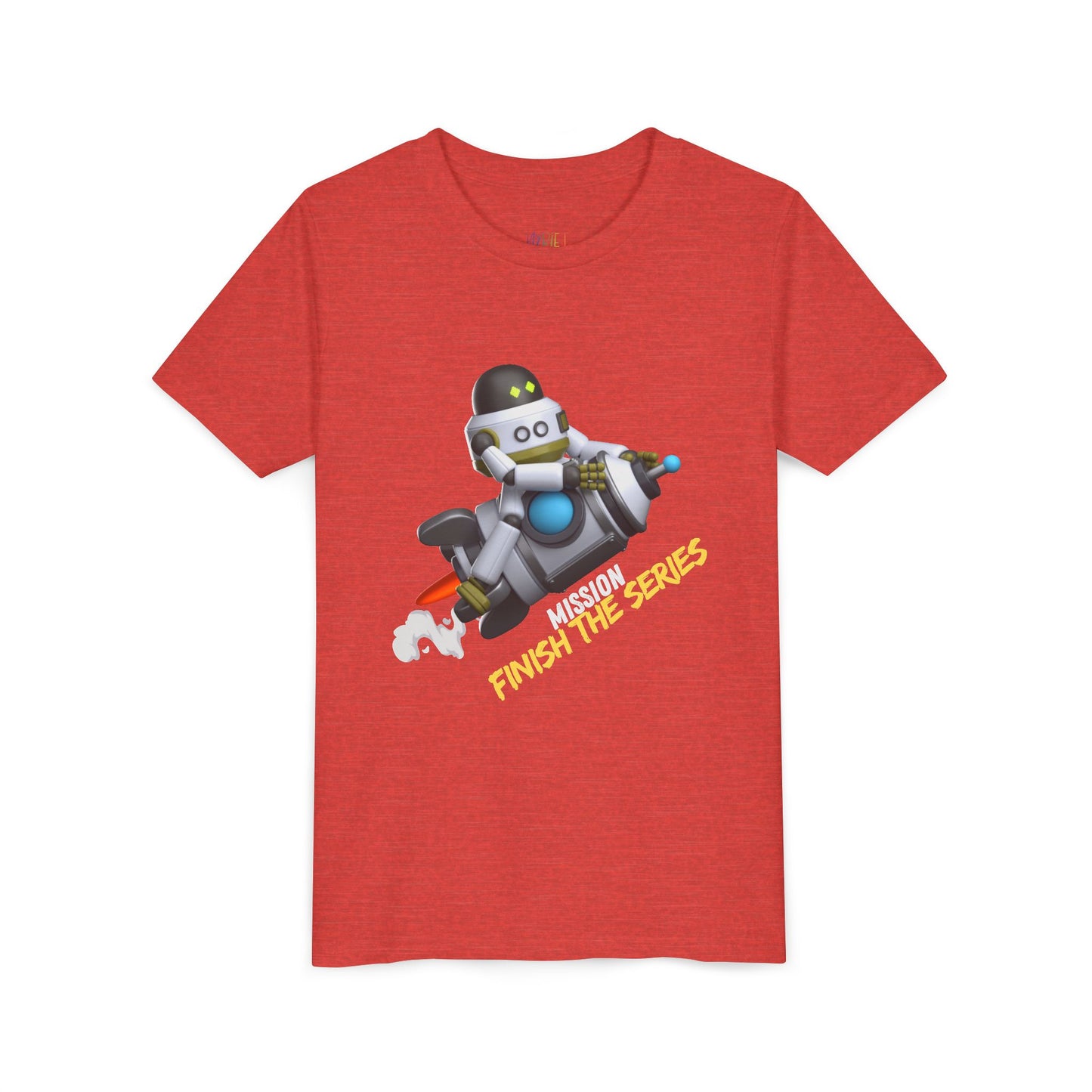 Youth Mission: Finish the Series Tee – Rocket-Bot Gear for Young Book Bingers, Blast through every chapter with determination and style!