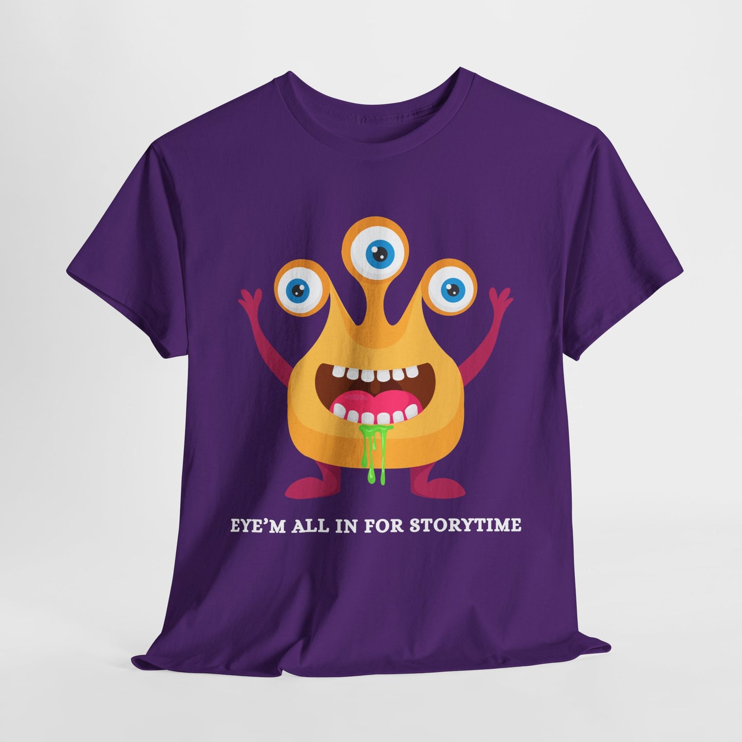 Teen/Adult Unisex Eye’m All In for Storytime – Funny Monster Book Tee