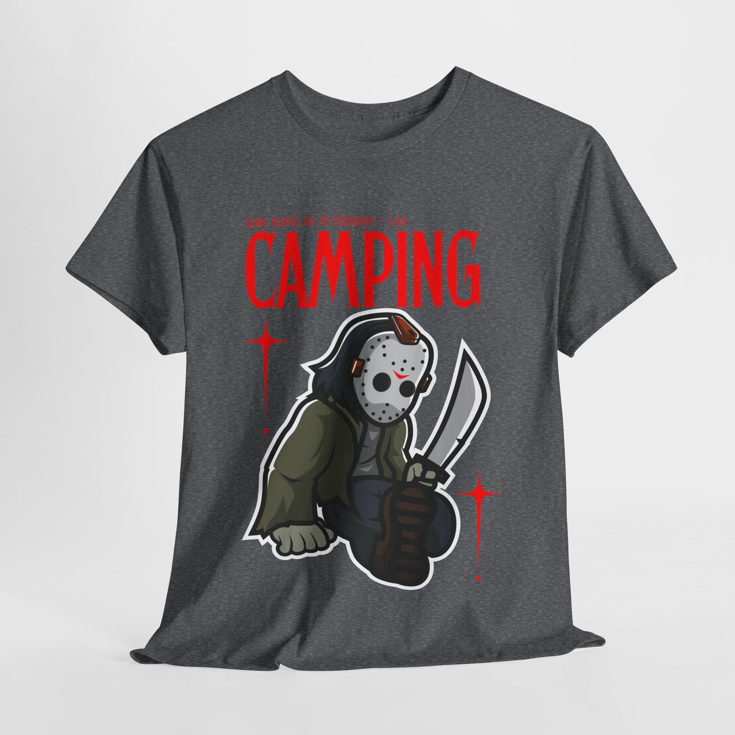 Teen/Adult Unisex Camping Horror T-Shirt β Slasher Parody Graphic Tee