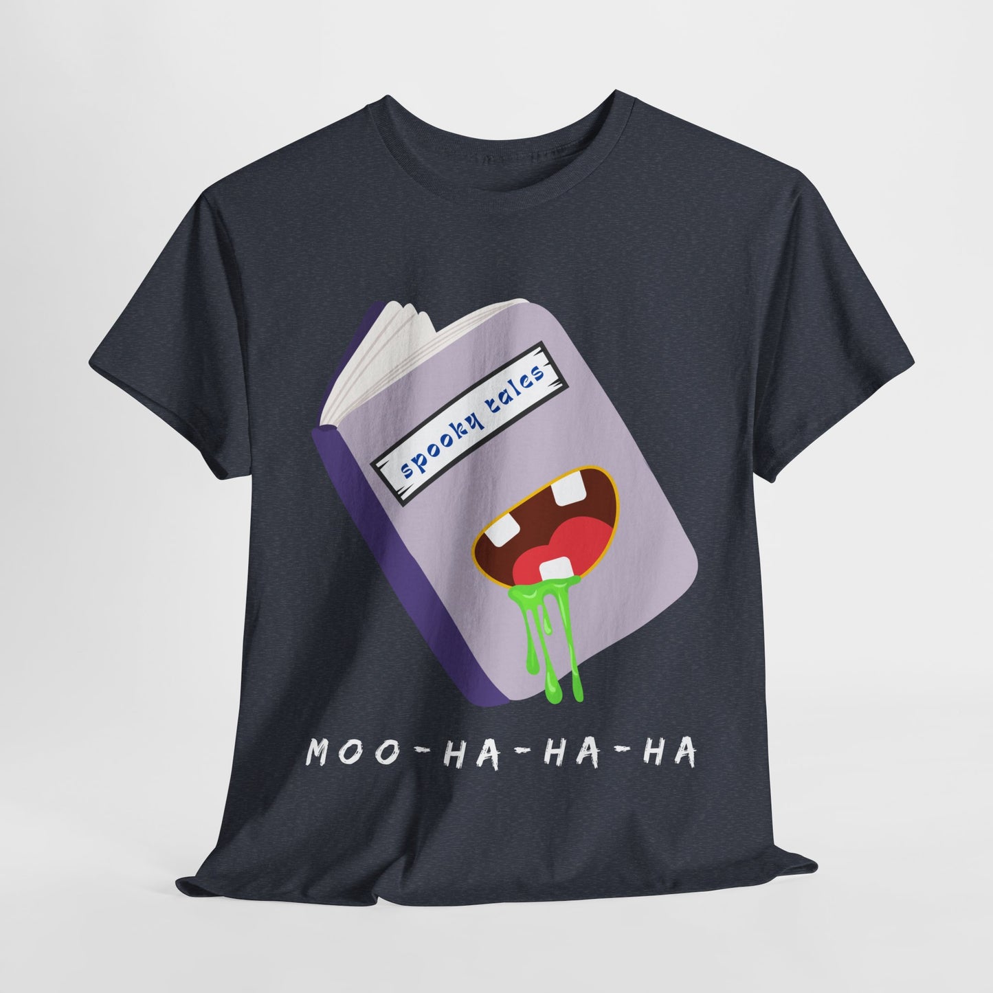 Teen/Adult Unisex Moo-Ha-Ha-Ha β Spooky Tales Monster Book Tee