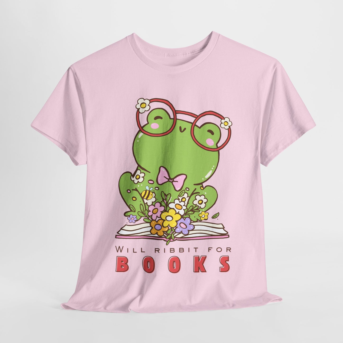 Teen/Adult Unisex “Will Ribbit for Books” Frog Tee