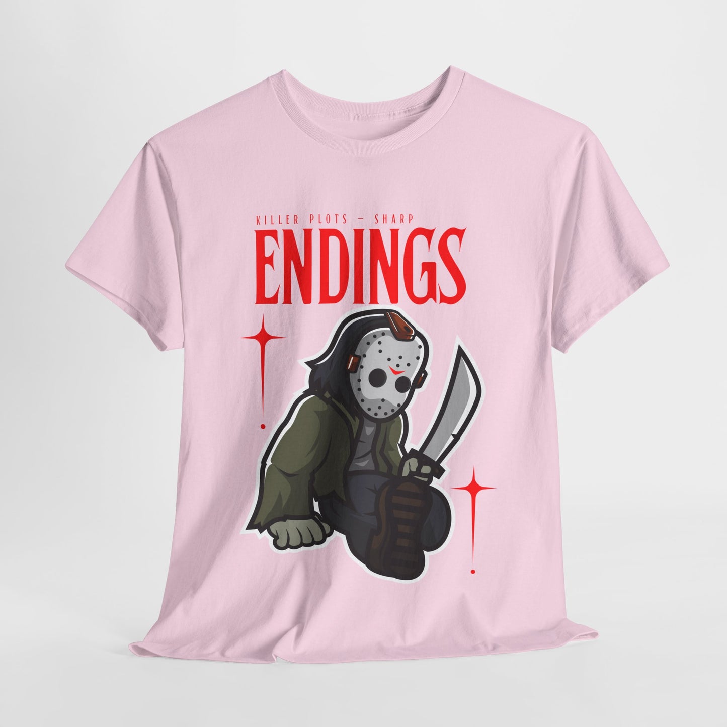 Teen/Adult Unisex Killer Plots, Sharp Endings T-Shirt – Horror Slasher Graphic Tee