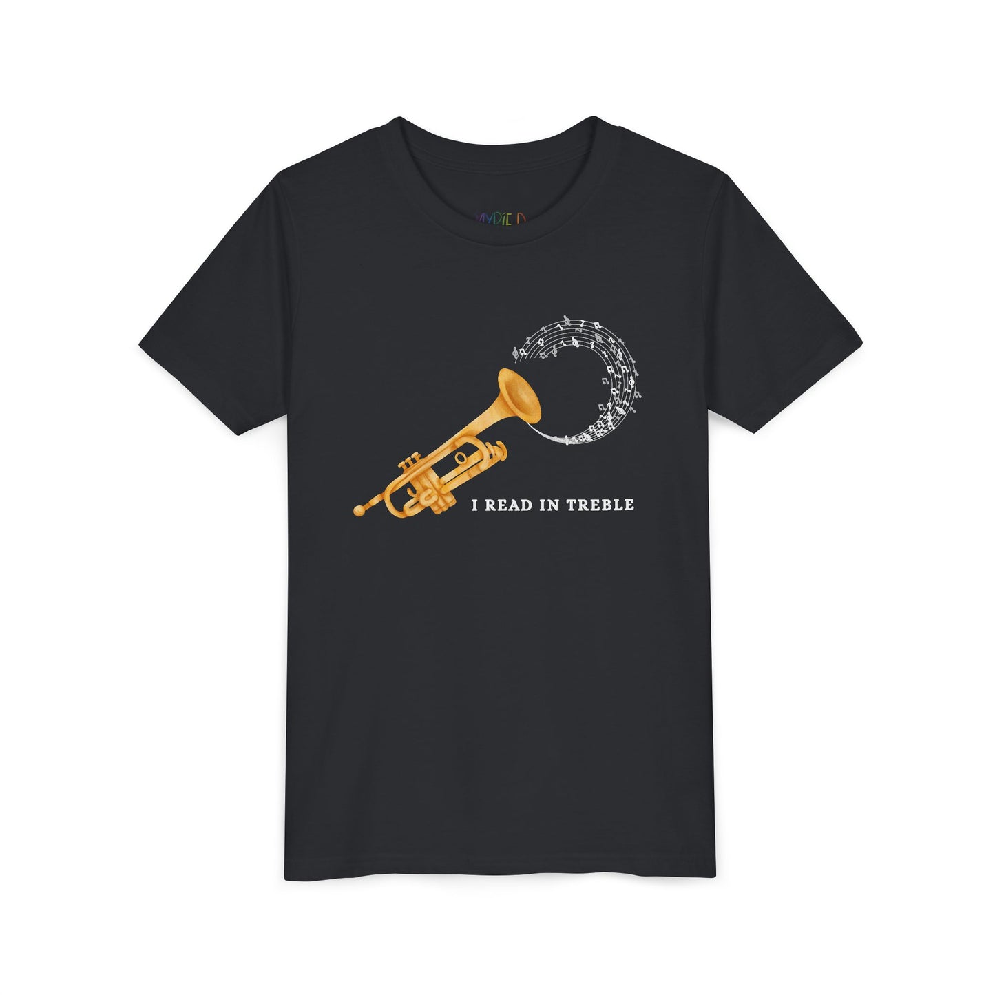 Youth I Read in Treble Tee โ Musical Pun Shirt for Bookish Band Kids