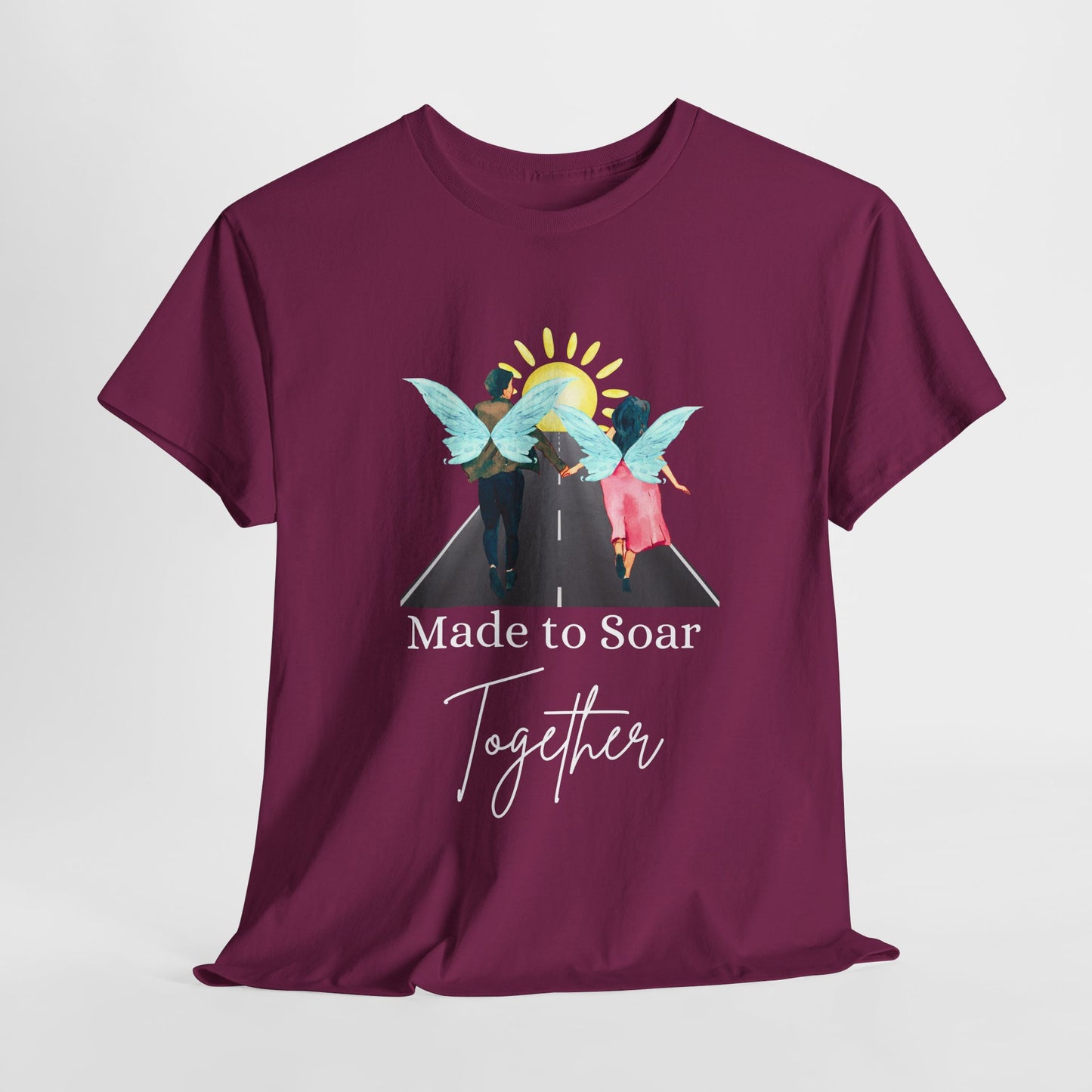 Teen/Adult Unisex Made to Soar Together Tee – Romantic Gift for Couples, Fairytale Wedding & Honeymoon Shirt