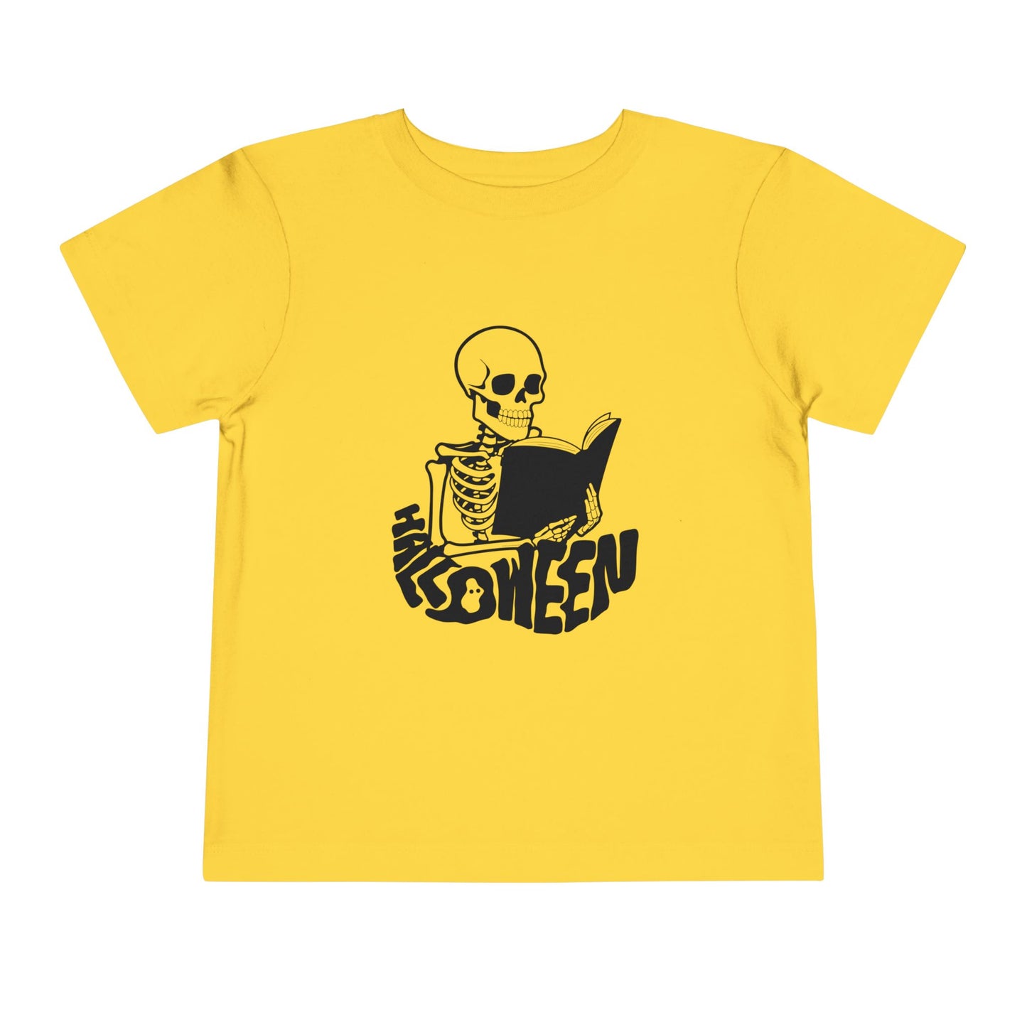 Toddler Halloween Reading Tee – Spooky Skeleton Book Lover Shirt