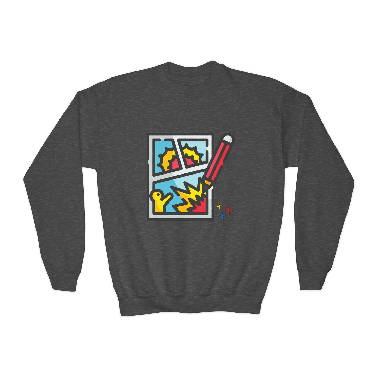 Youth Comic Creator Sweatshirt – Draw, Imagine, Create!