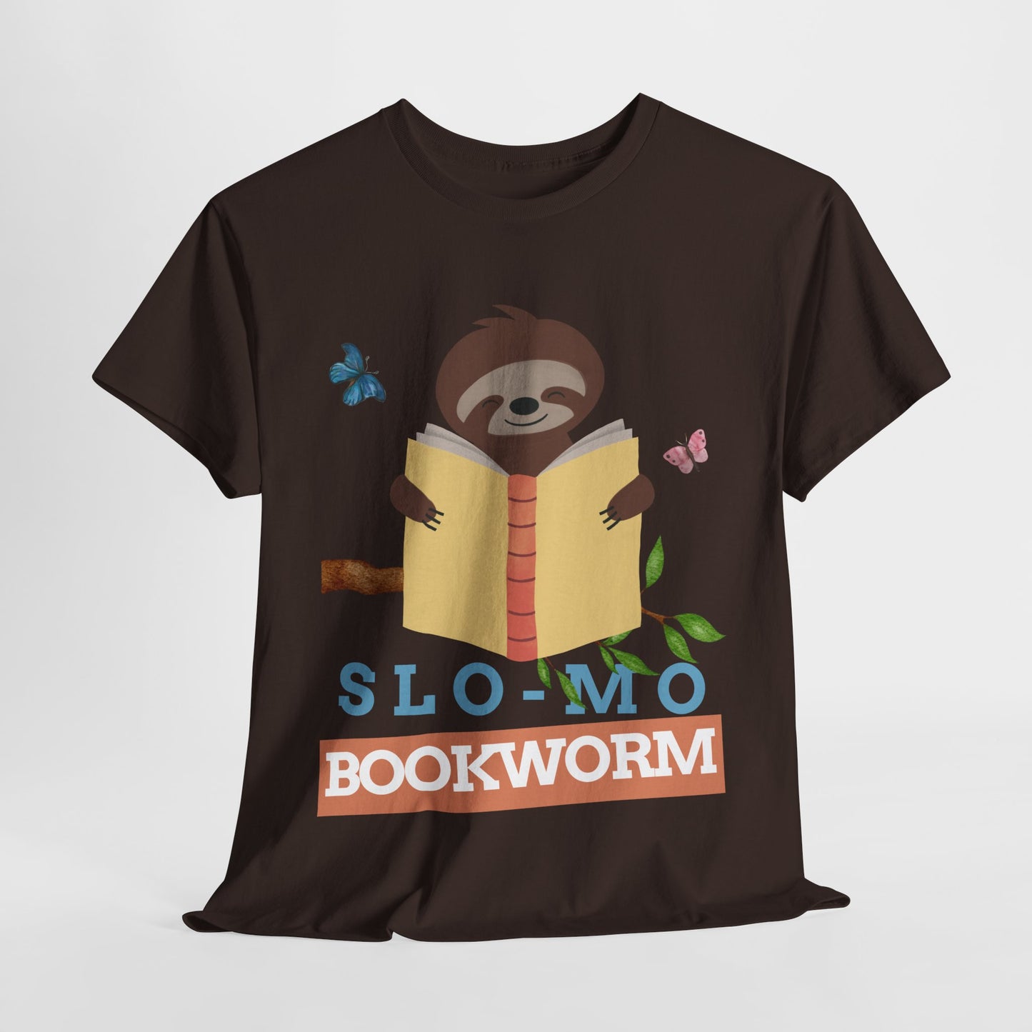 Teen/Adult Unisex – Slo-Mo Bookworm Sloth Tee