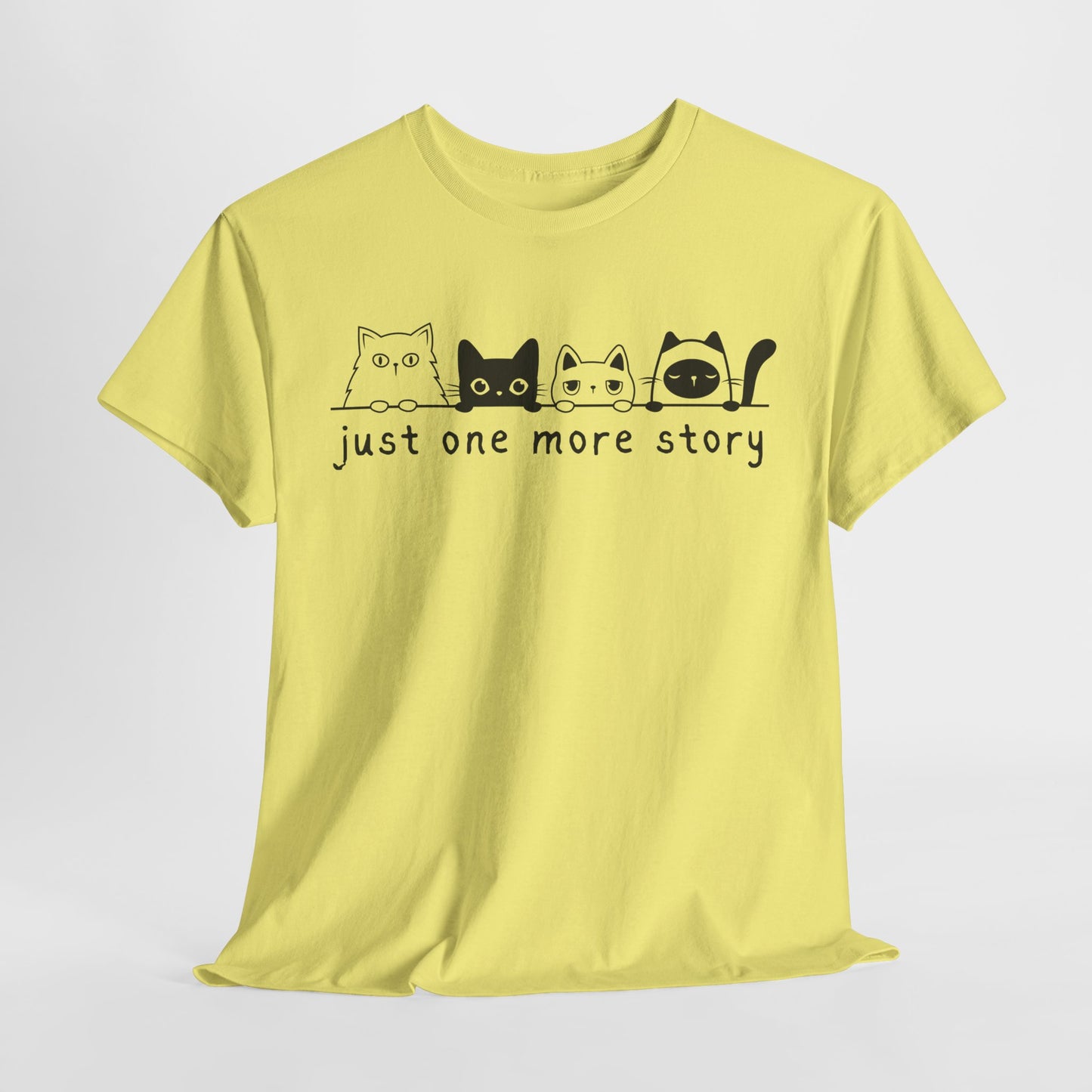 Teen/Adult Unisex Just One More Story Tee β Feline Readers Unite