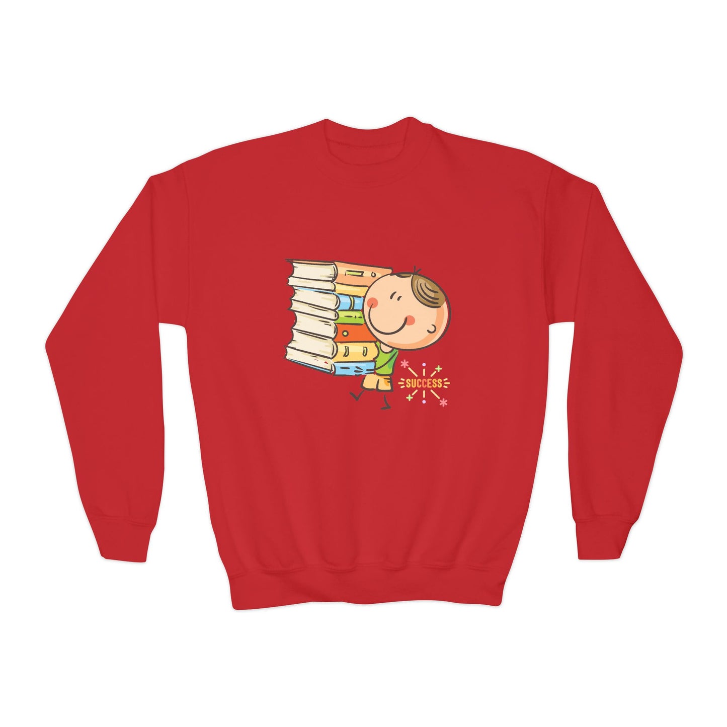 Youth Book Stack Success Sweatshirt β Building Knowledge, One Page at a Time
