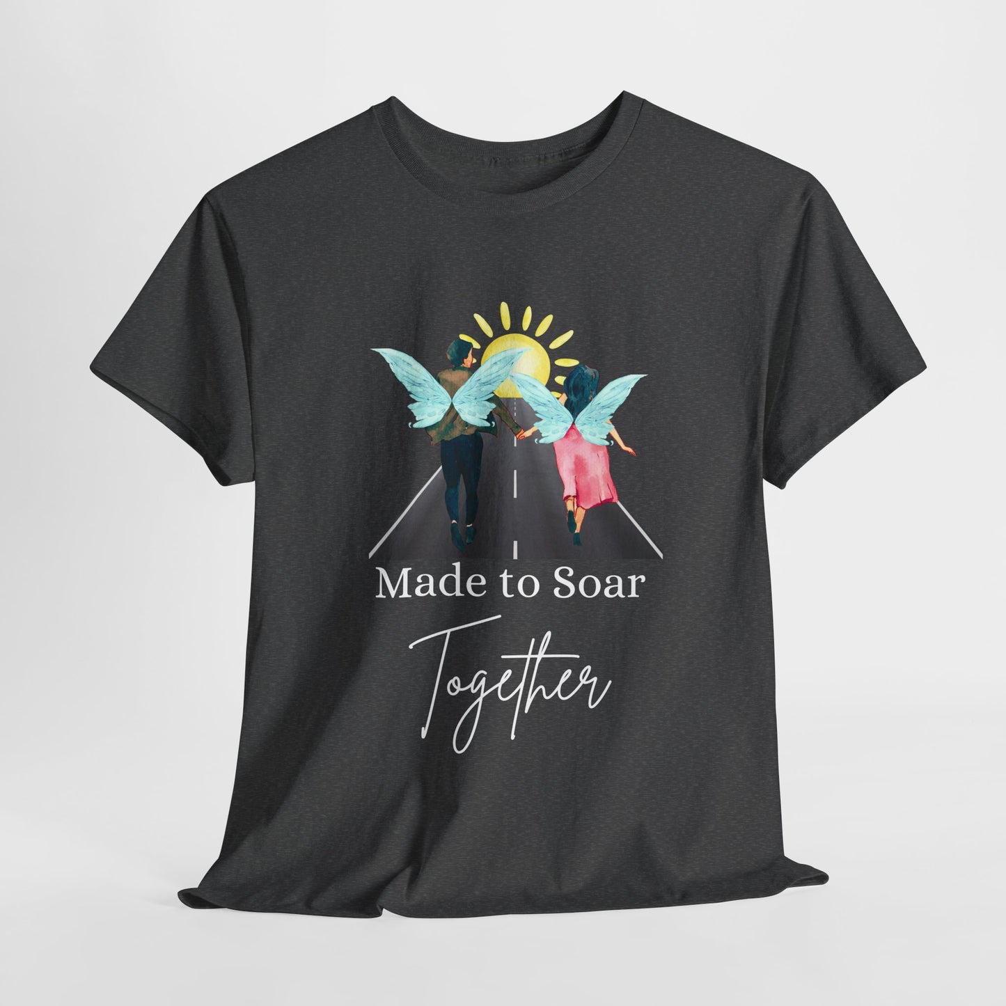 Teen/Adult Unisex Made to Soar Together Tee – Romantic Gift for Couples, Fairytale Wedding & Honeymoon Shirt