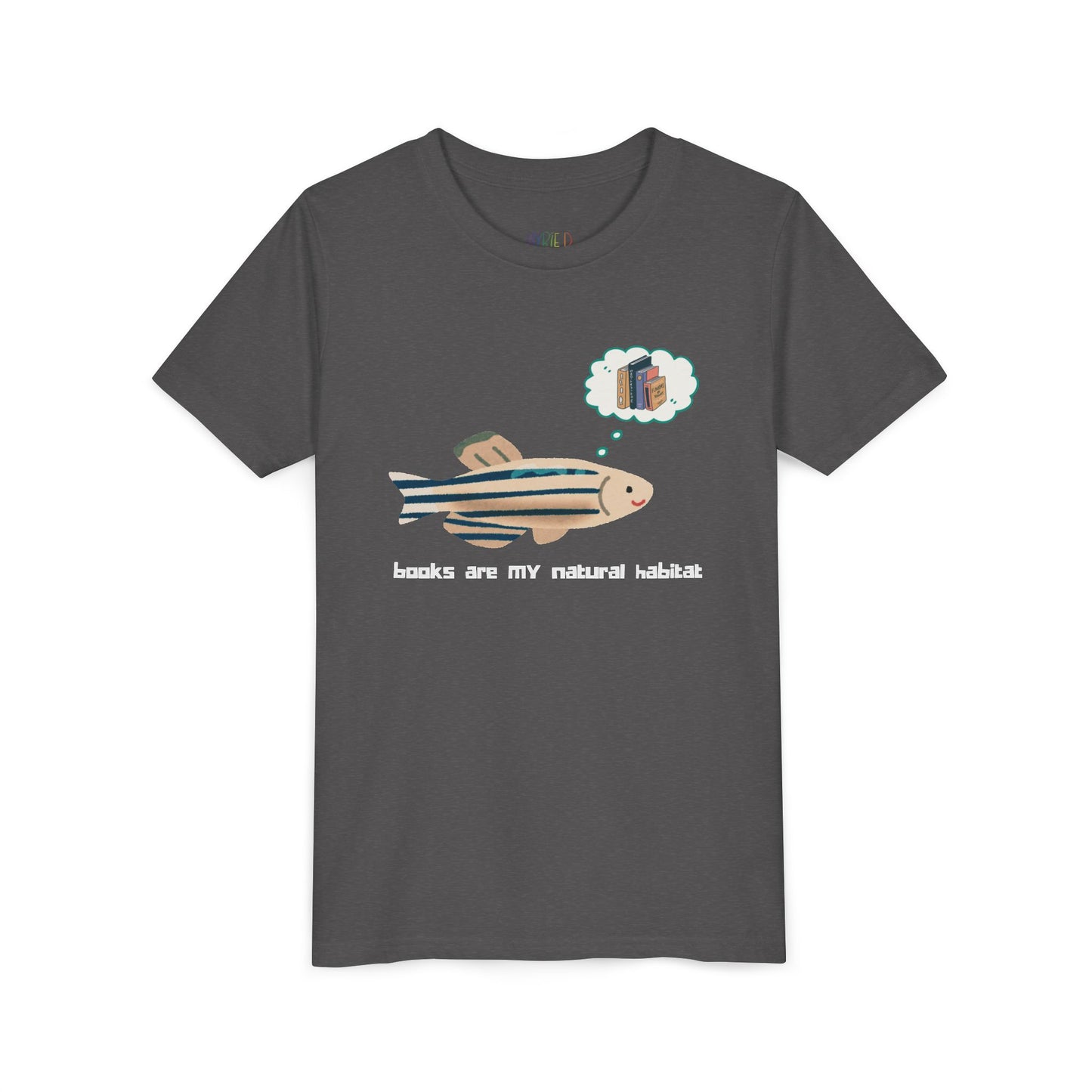 Youth Books Are My Natural Habitat Tee – Perfect for Young Bookworms, A playful design for deep-diving readers