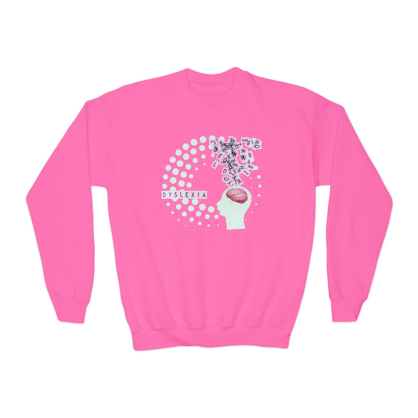 Youth Dyslexia Awareness Sweatshirt β Different Brains, Brilliant Minds