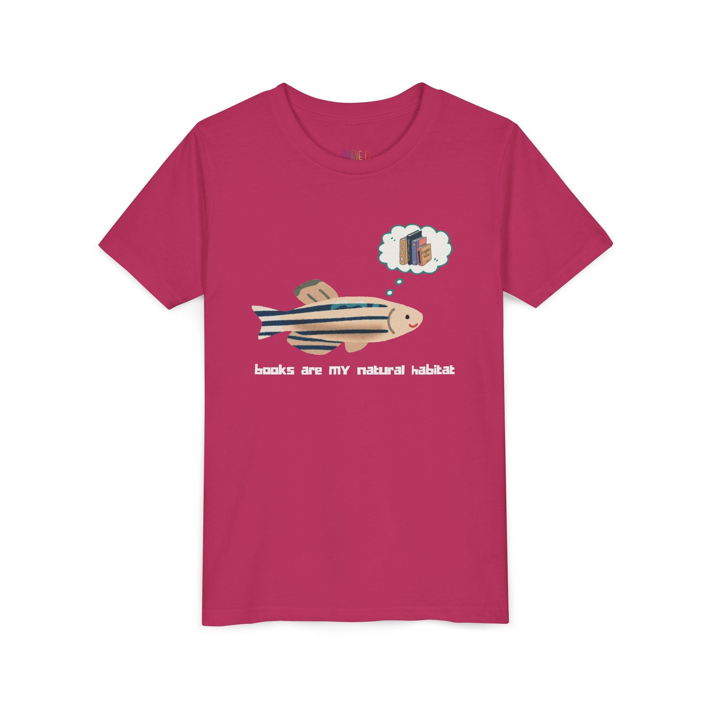 Youth Books Are My Natural Habitat Tee – Perfect for Young Bookworms, A playful design for deep-diving readers
