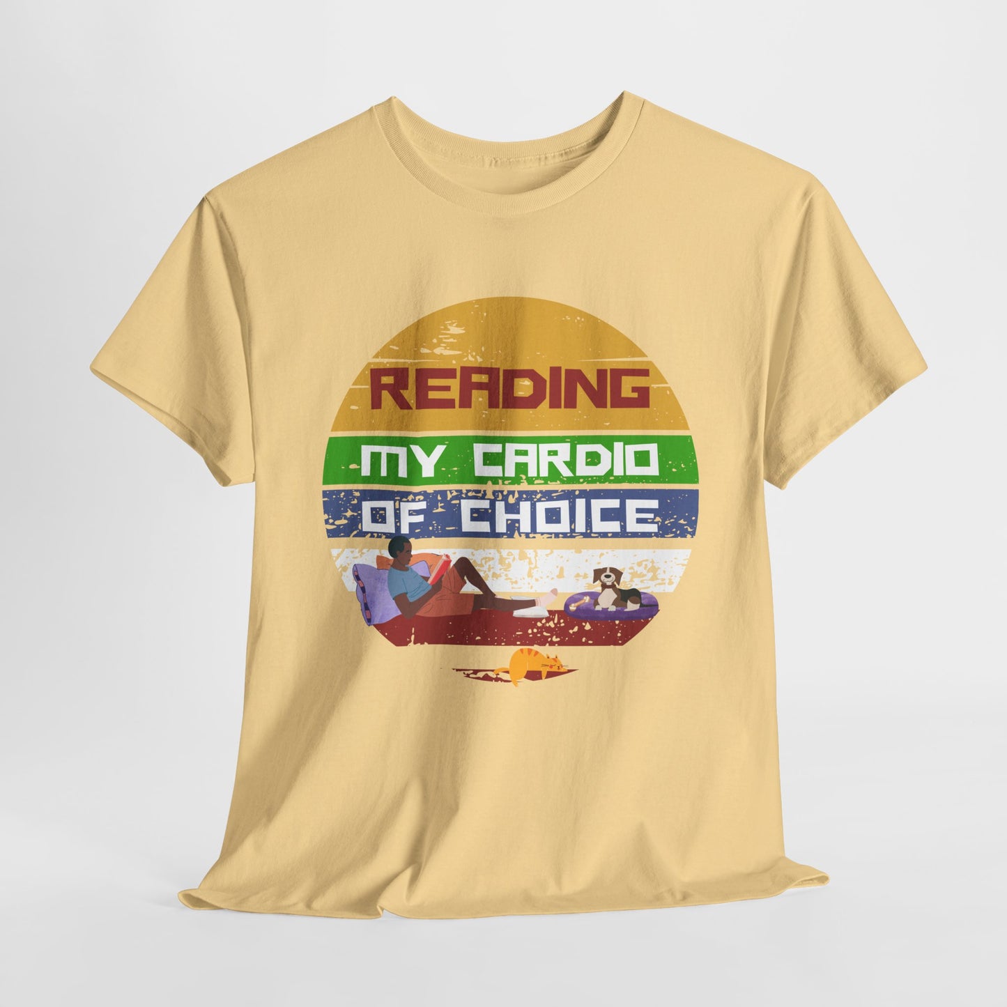 Teen/Adult Unisex Reading: My Cardio of Choice Tee – Bookish Humor for the Chill-at-Heart