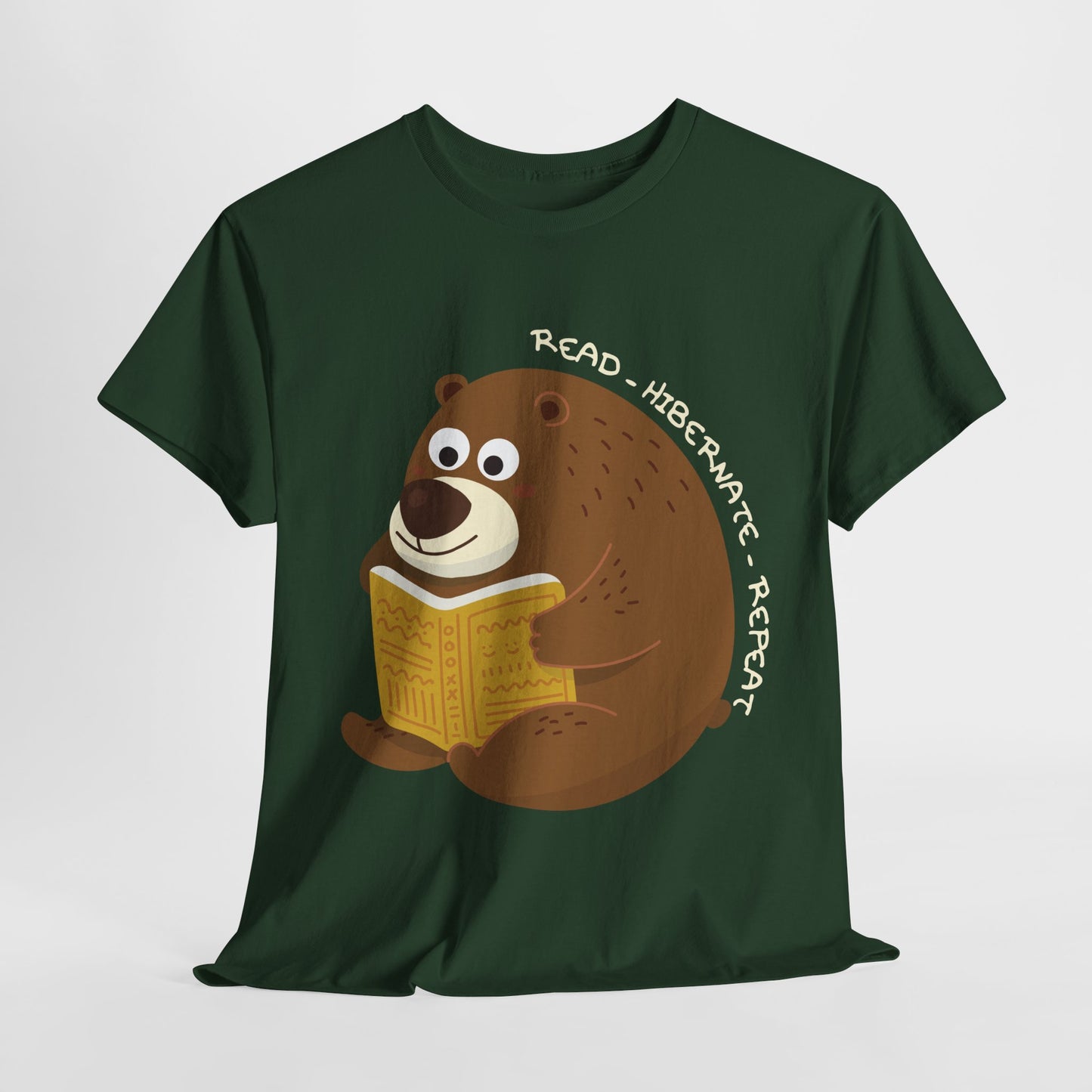 Teen/Adult Unisex Read Hibernate Repeat Tee β Cozy Book Shirt for Introverts & Bookworms