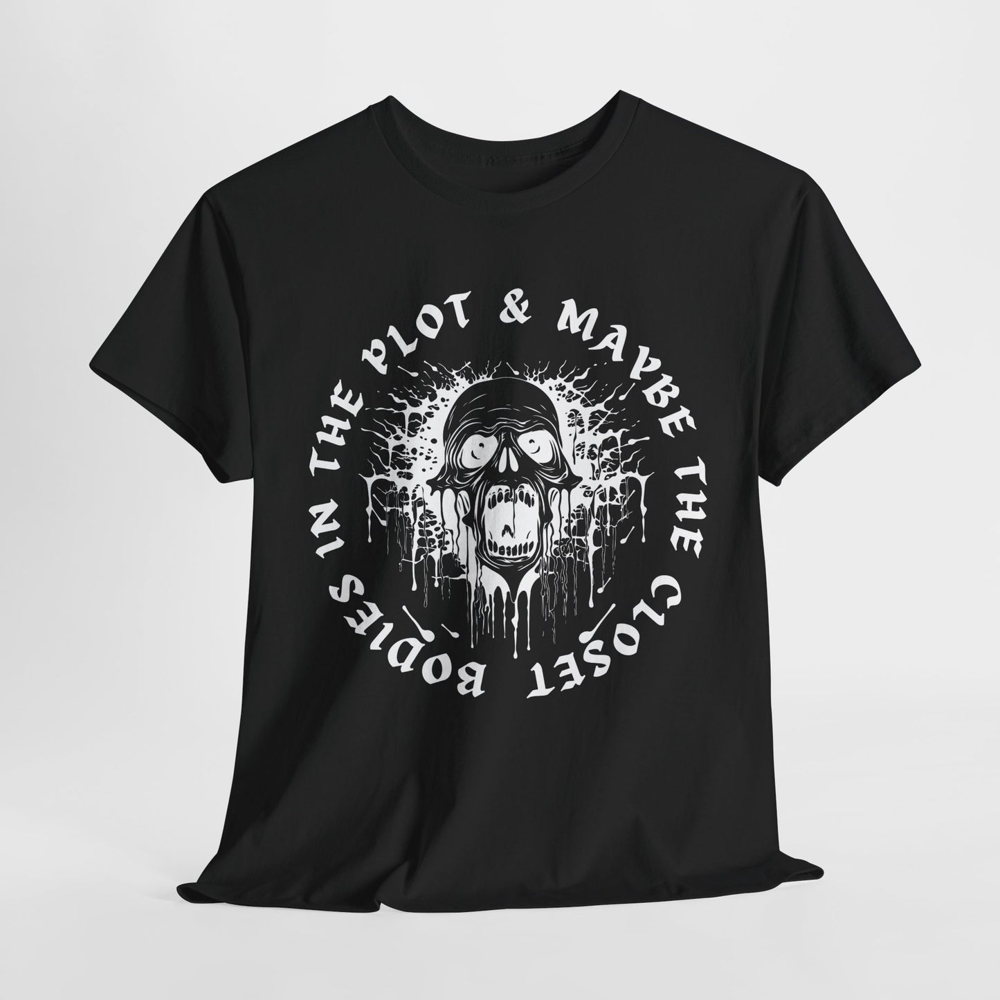 Teen/Adult Unisex Closet Bodies & Plot Twists T-Shirt β Horror Graphic Tee