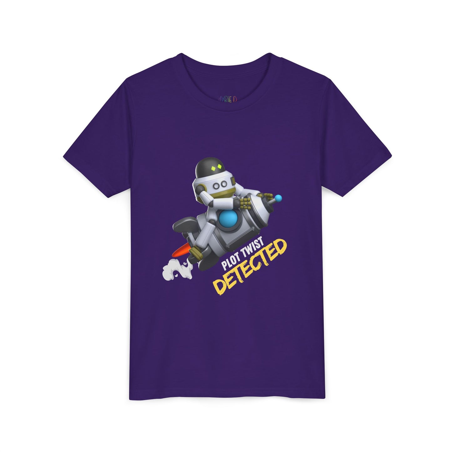 Youth Plot Twist Detected Tee β Rocket-Bot Shirt for Curious Readers For kids who zoom through stories and spot every twist!