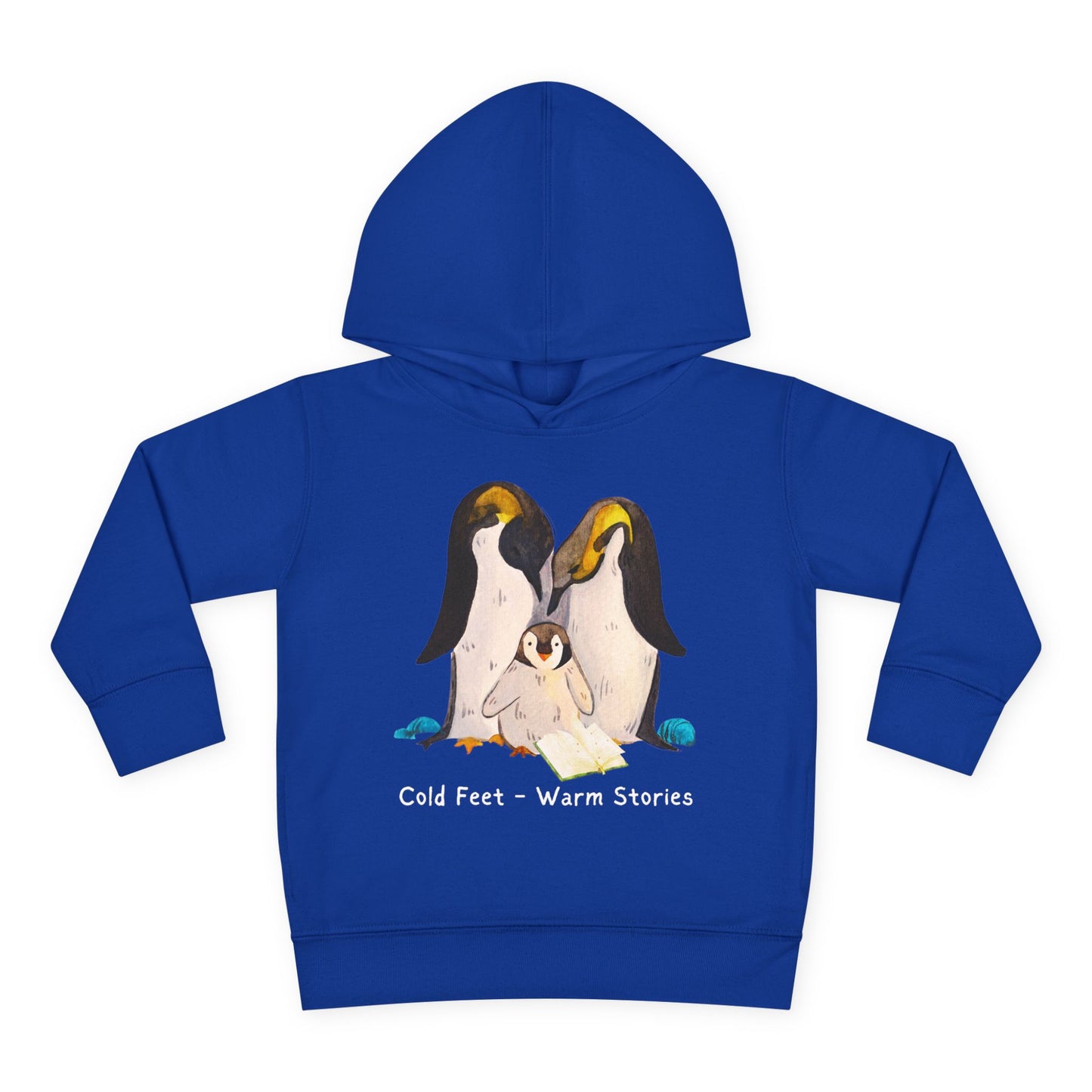Toddler Cold Feet Warm Stories Hoodie – Penguin Family Reading Design