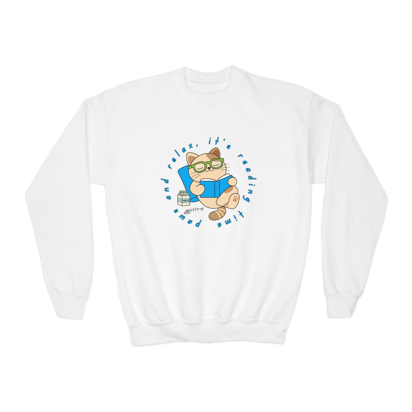 Youth Paws and Relax Sweatshirt – It’s Reading Time!