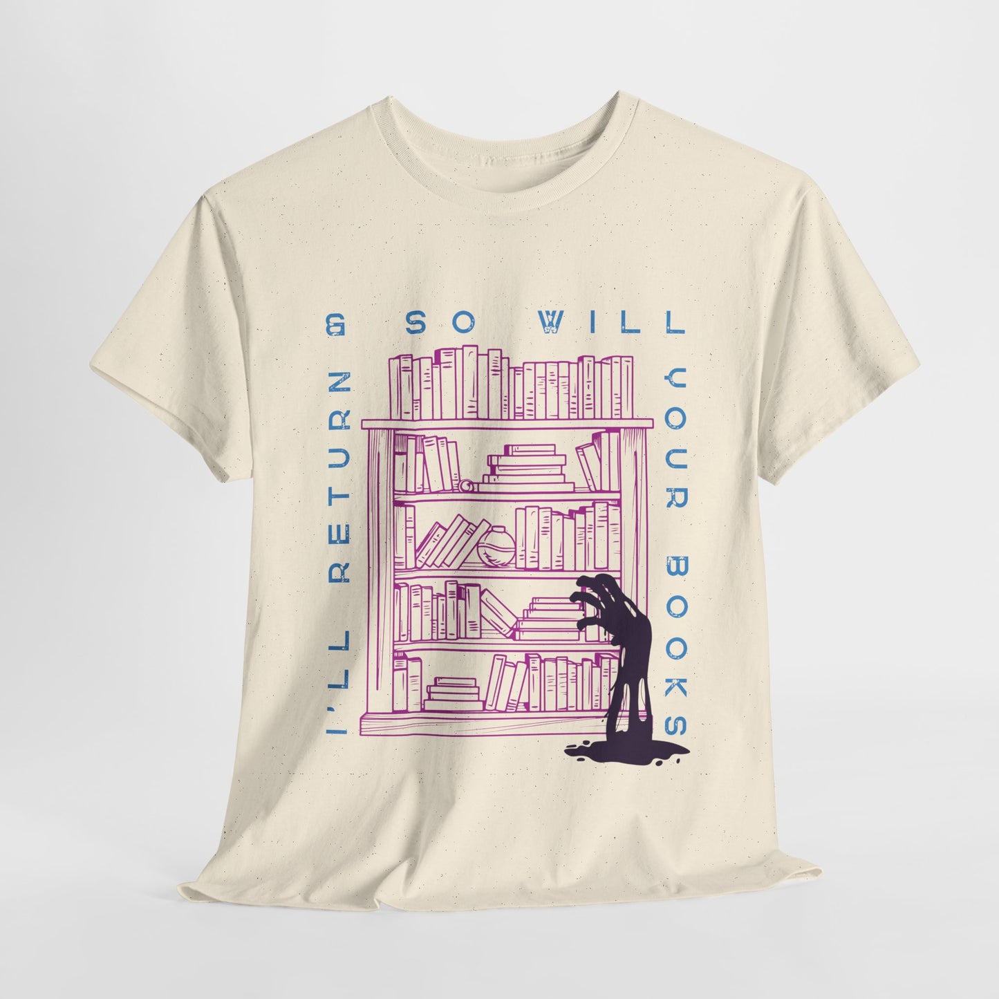Teen/Adult Unisex I’ll Return & So Will Your Books T-Shirt – Horror Library Graphic Tee