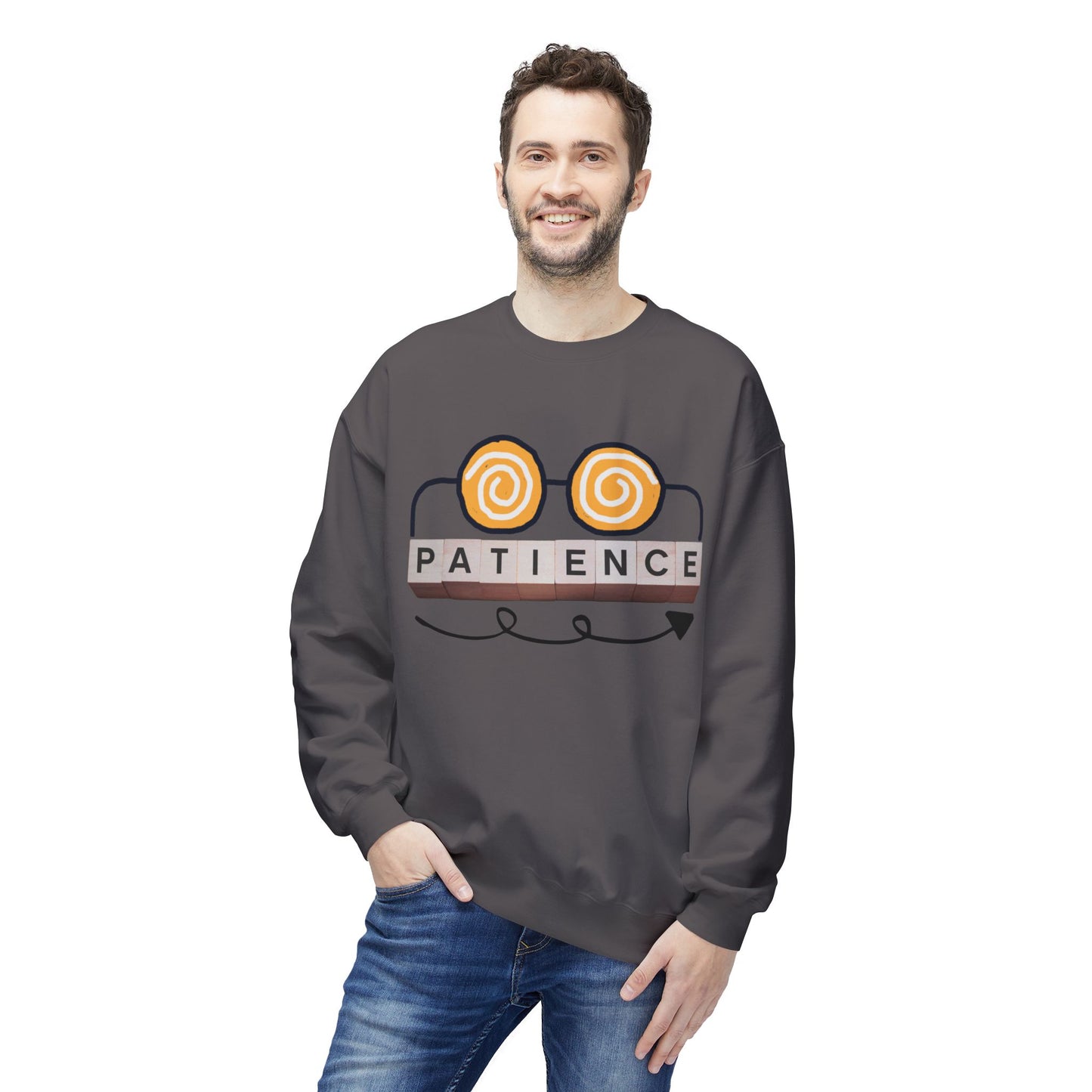 Teen/Adult Unisex Patience Sweatshirt, Uplifting Reminder for Teachers, Students, and Dreamers