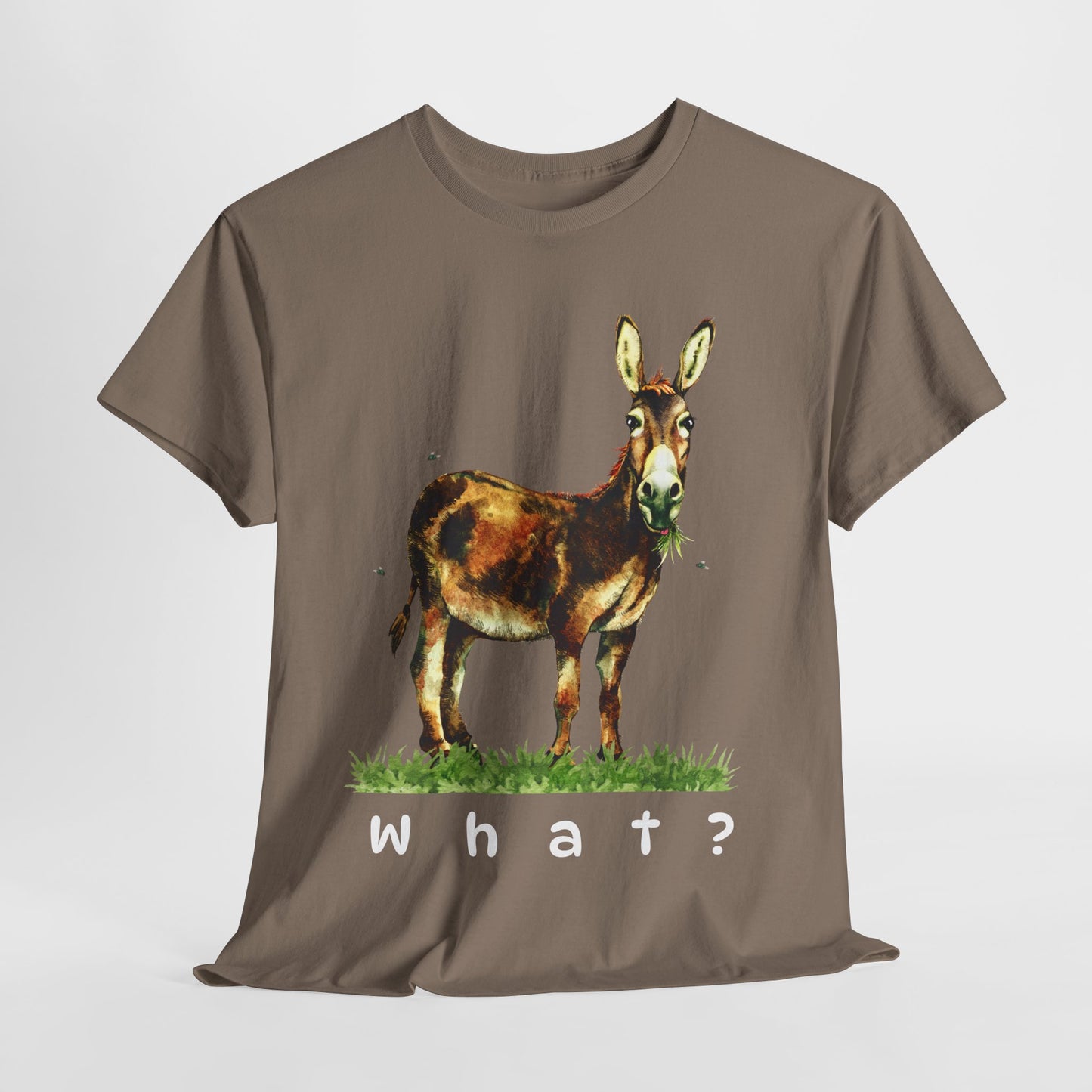 Teen/Adult Unisex What? Tee – Funny Animal Shirt for Sarcastic Souls & Grass-Focused Thinkers