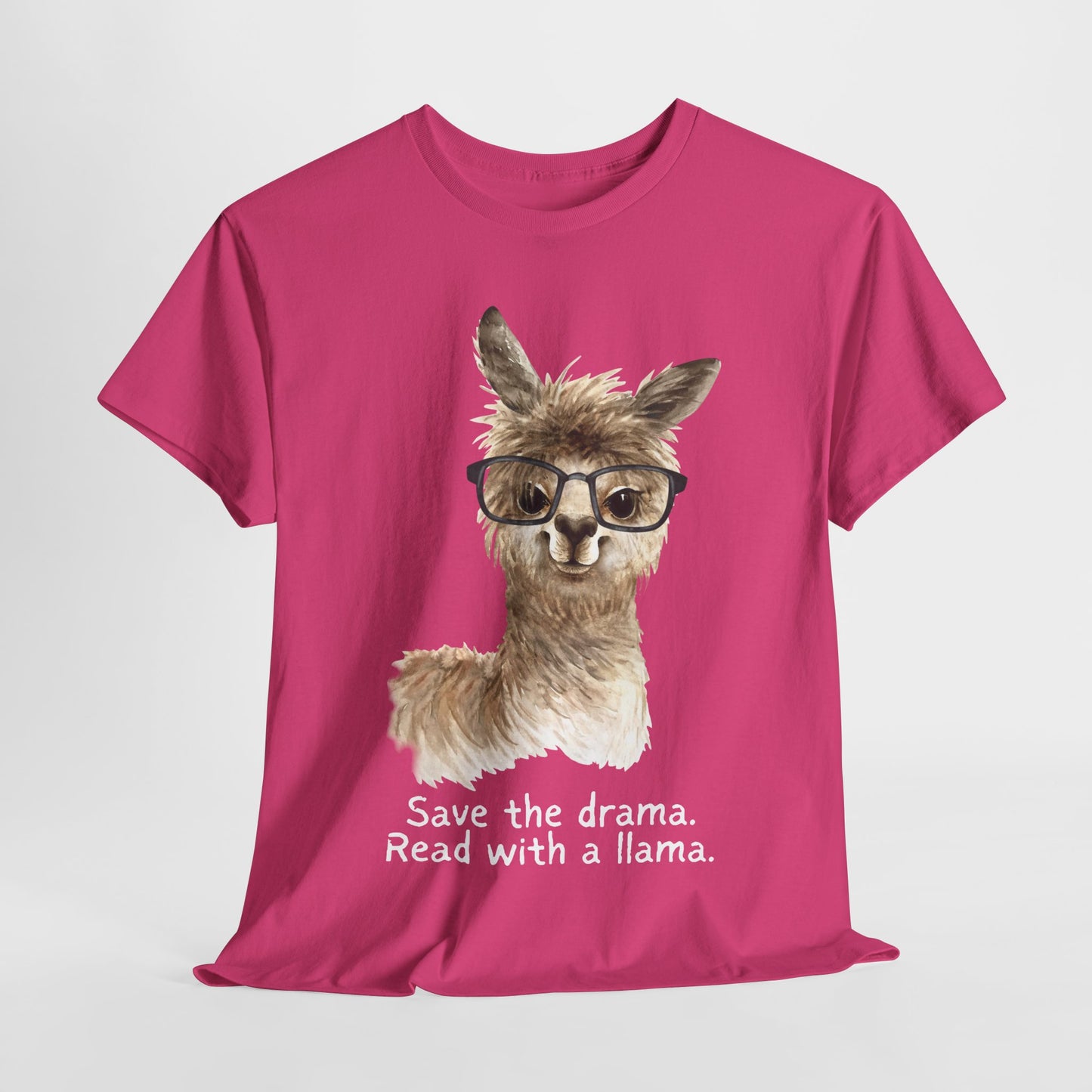 Teen/Adult Unisex Read with a Llama Tee – No Drama, Just Chapters