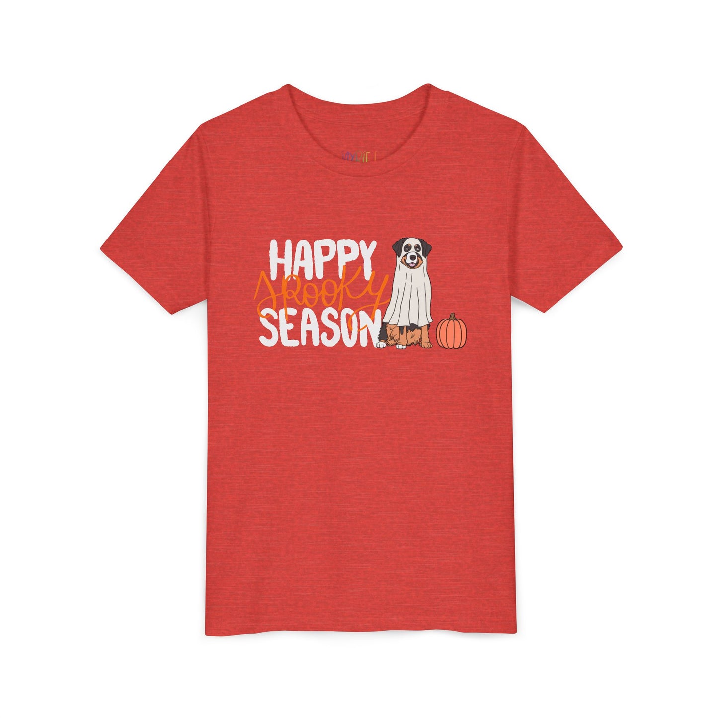 Youth "Happy Spooky Season" Tee – Cute Halloween Dog & Pumpkin Shirt