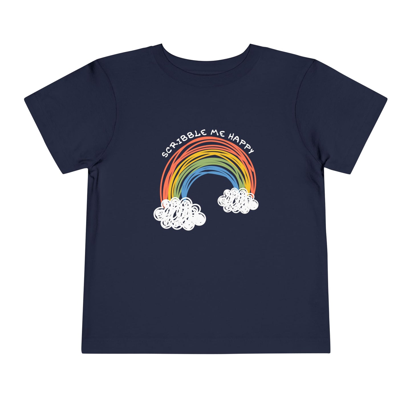 Toddler Scribble Me Happy Tee – Colorful Rainbow Shirt for Creative Kids