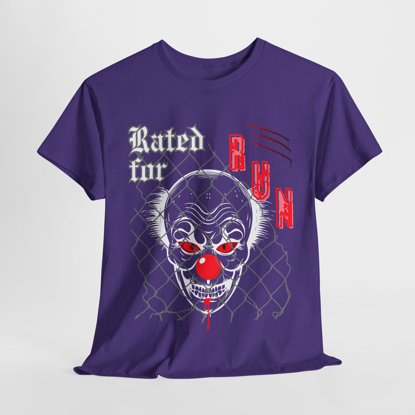 Teen/Adult Unisex Rated for Run T-Shirt – Creepy Clown Horror Graphic Tee