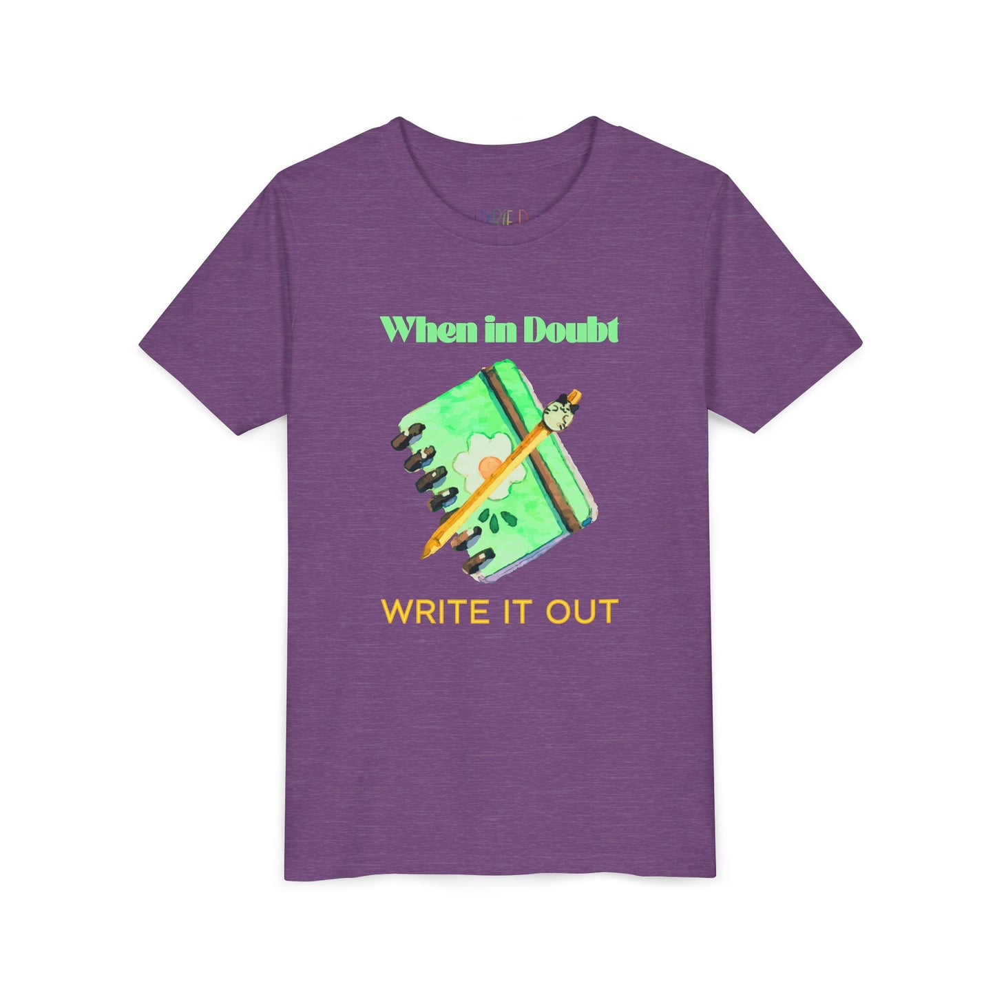 Youth Write It Out Tee – Creative Coping Shirt for Thoughtful Kids, Journal Lovers & Budding Authors