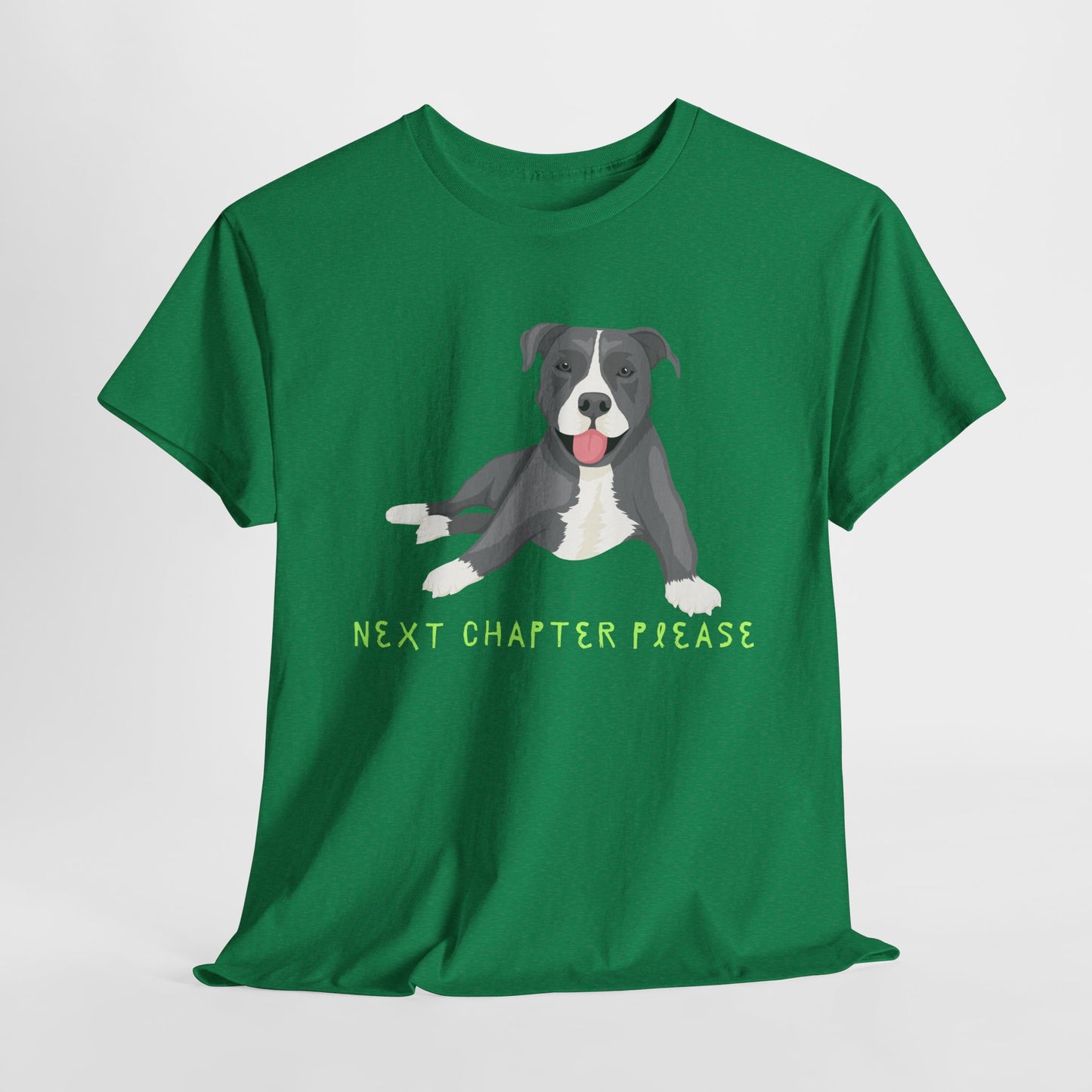 Teen/Adult Unisex Next Chapter Please Tee – Calm Pup, Curious Heart
