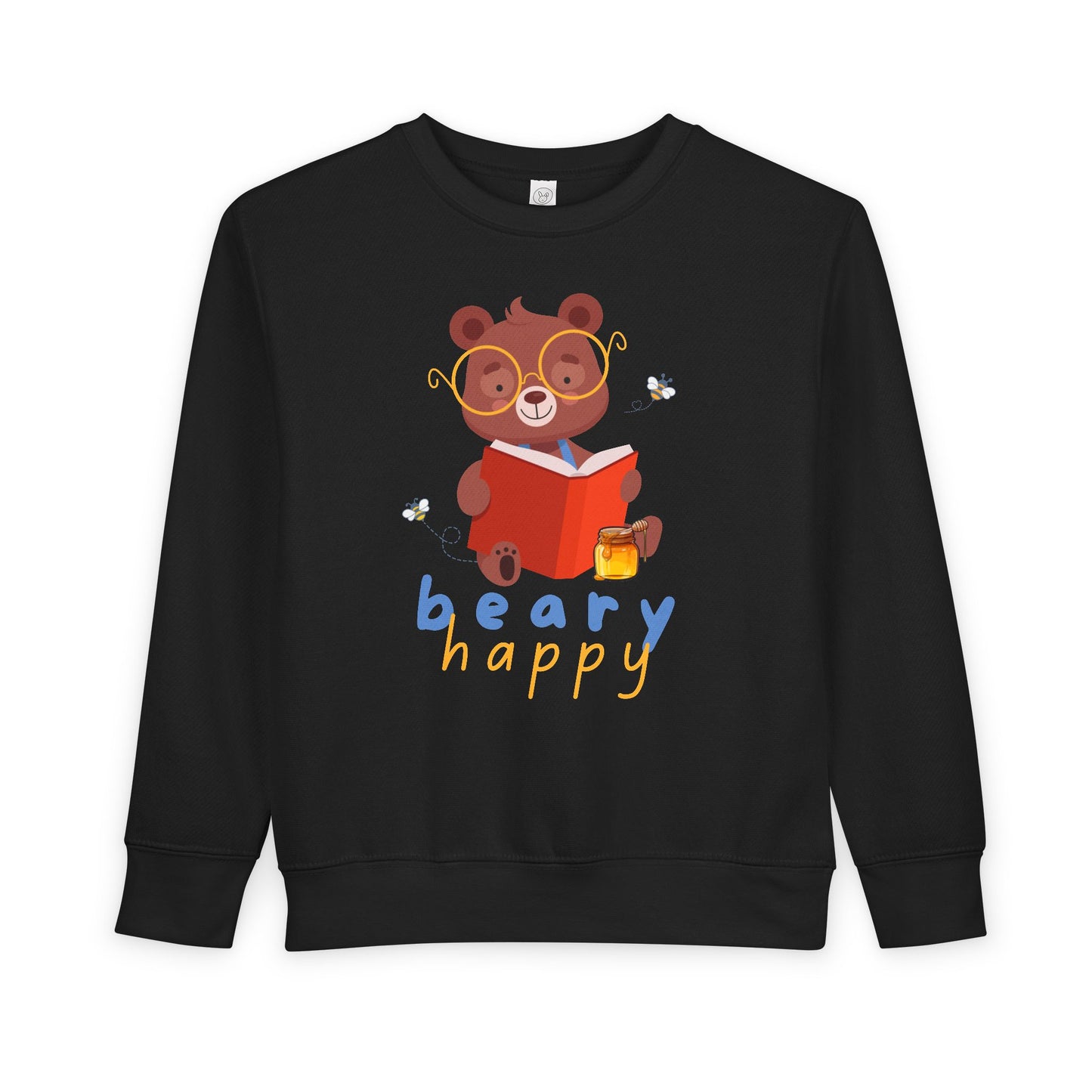 Toddler Beary Happy Sweatshirt β Cute Bear Reading Crewneck for Little Book Lovers